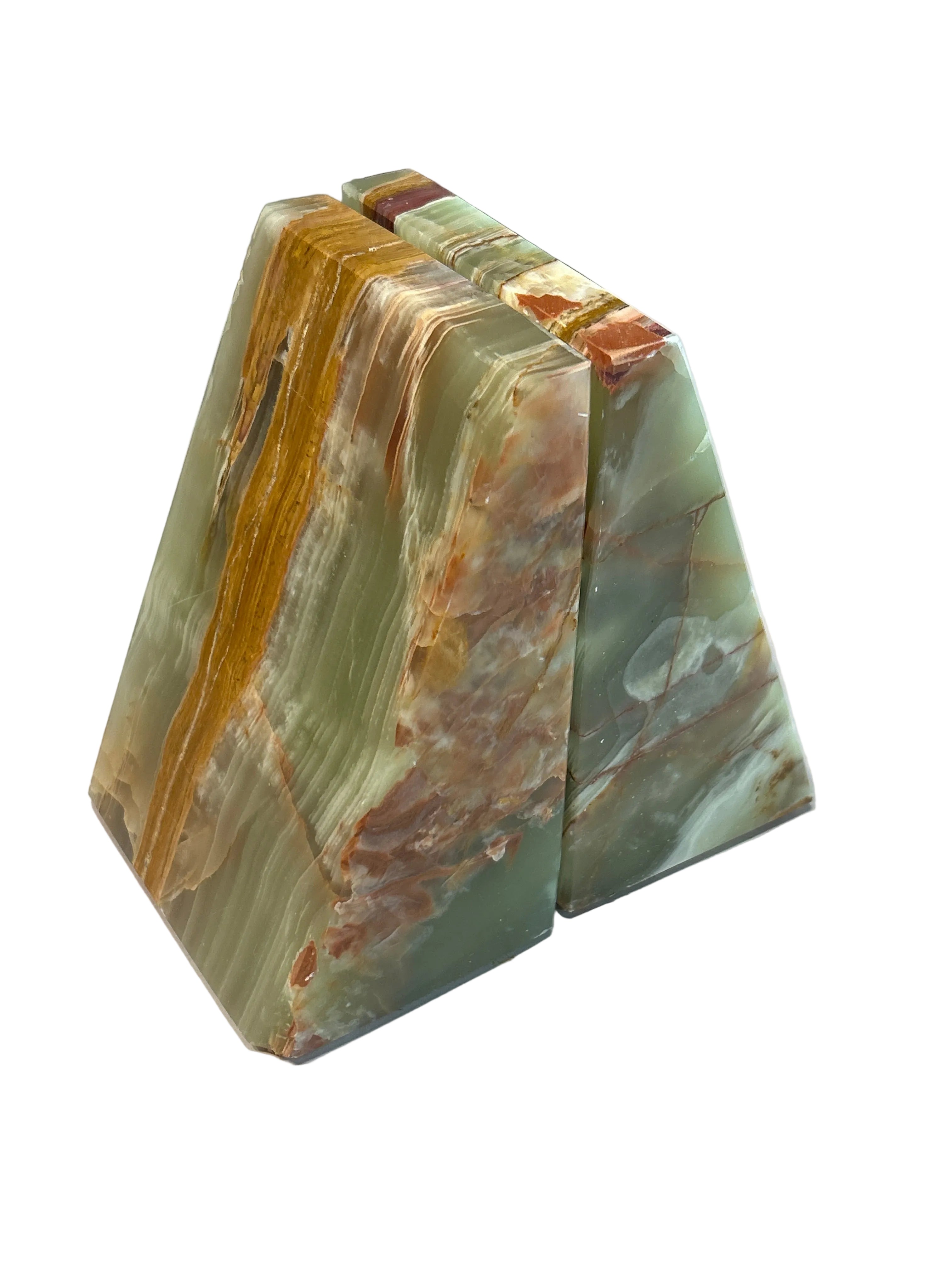 Vintage set of onyx stone bookends