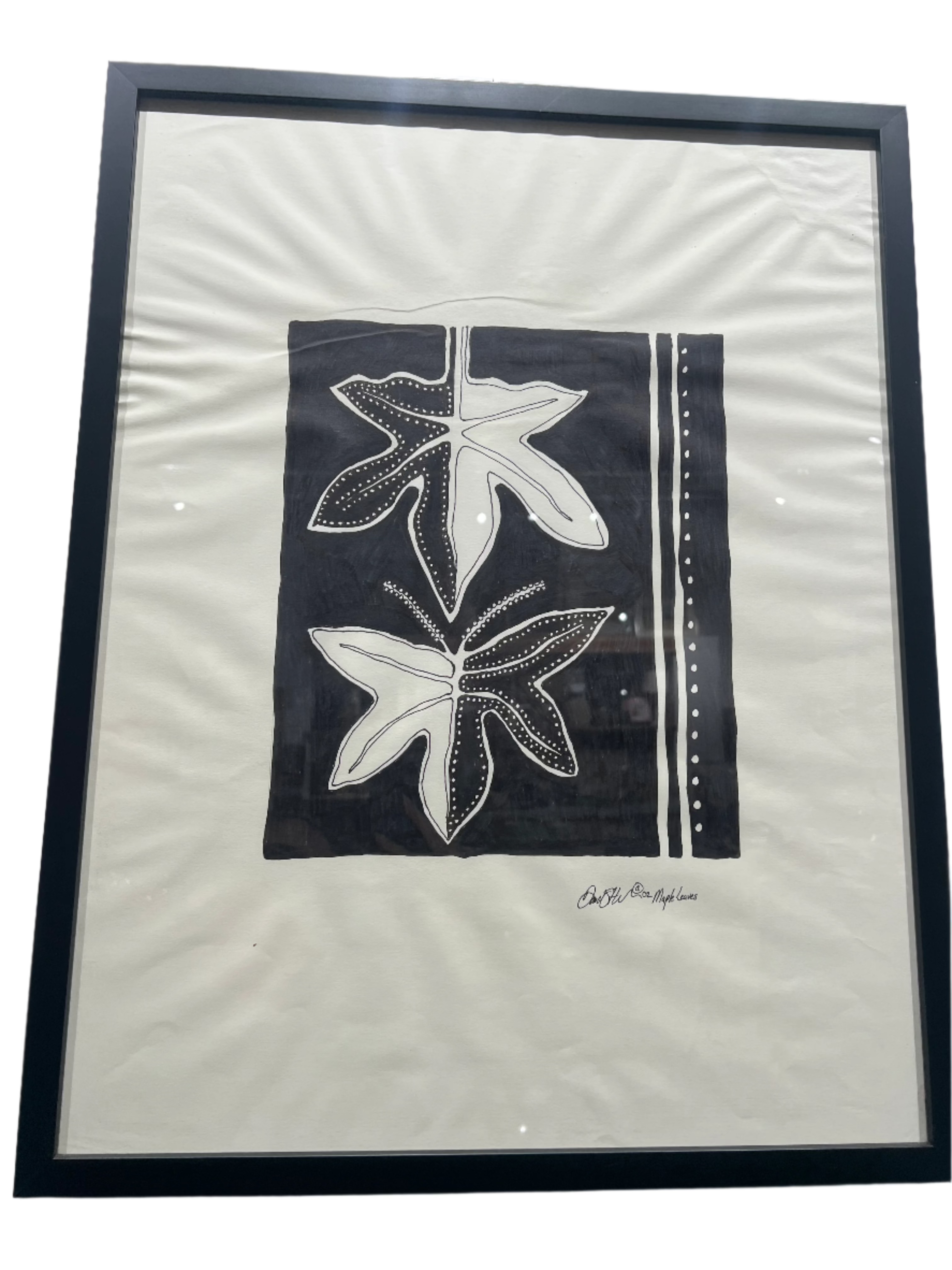 B&W leaf art