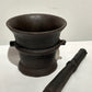 ANTIQUE MORTAR-PESTLE FOR GRINDING COFFEE.