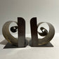 Vintage pair of brass spiral bookends