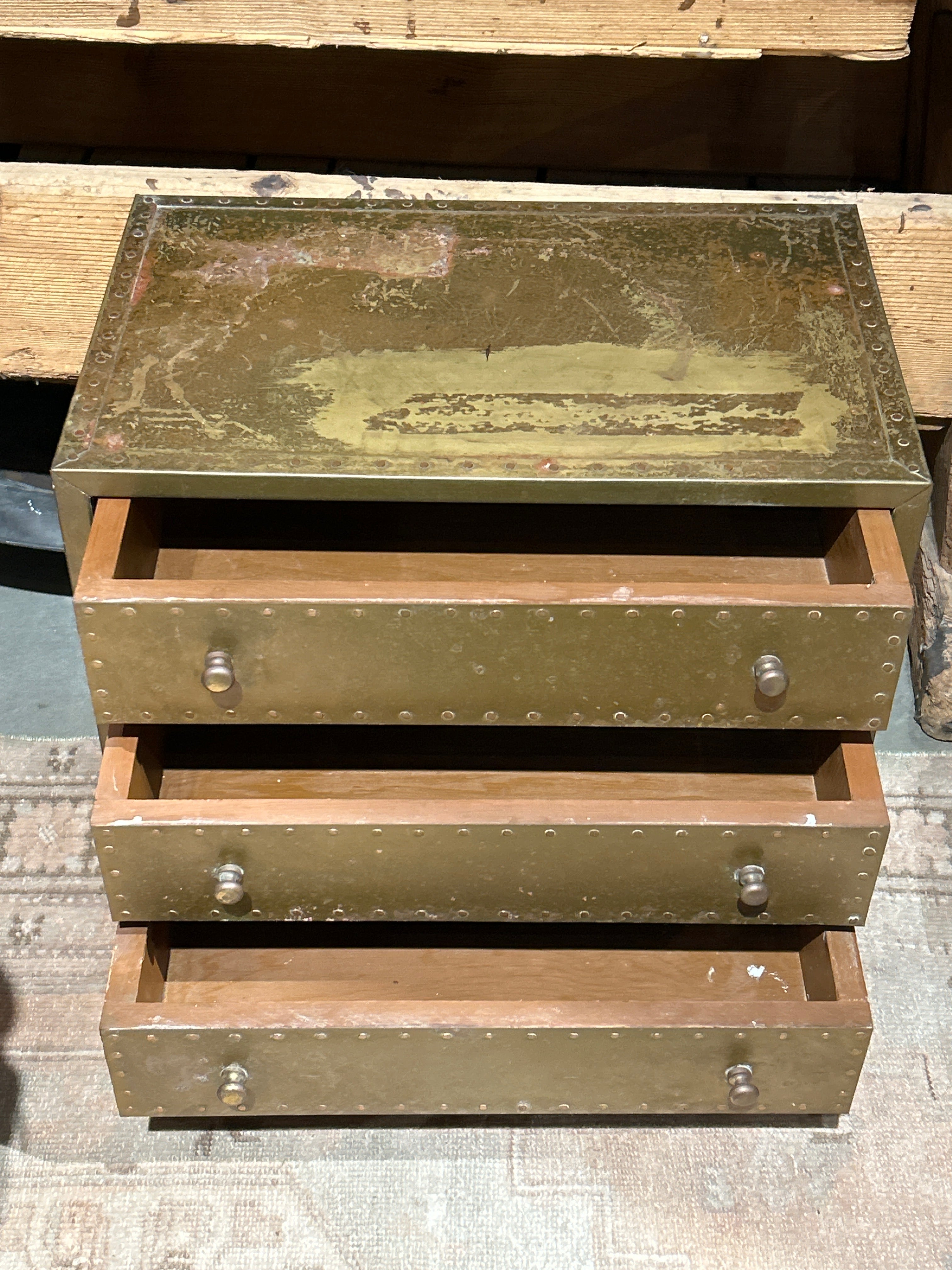 Vintage Petite Brass Cabinet