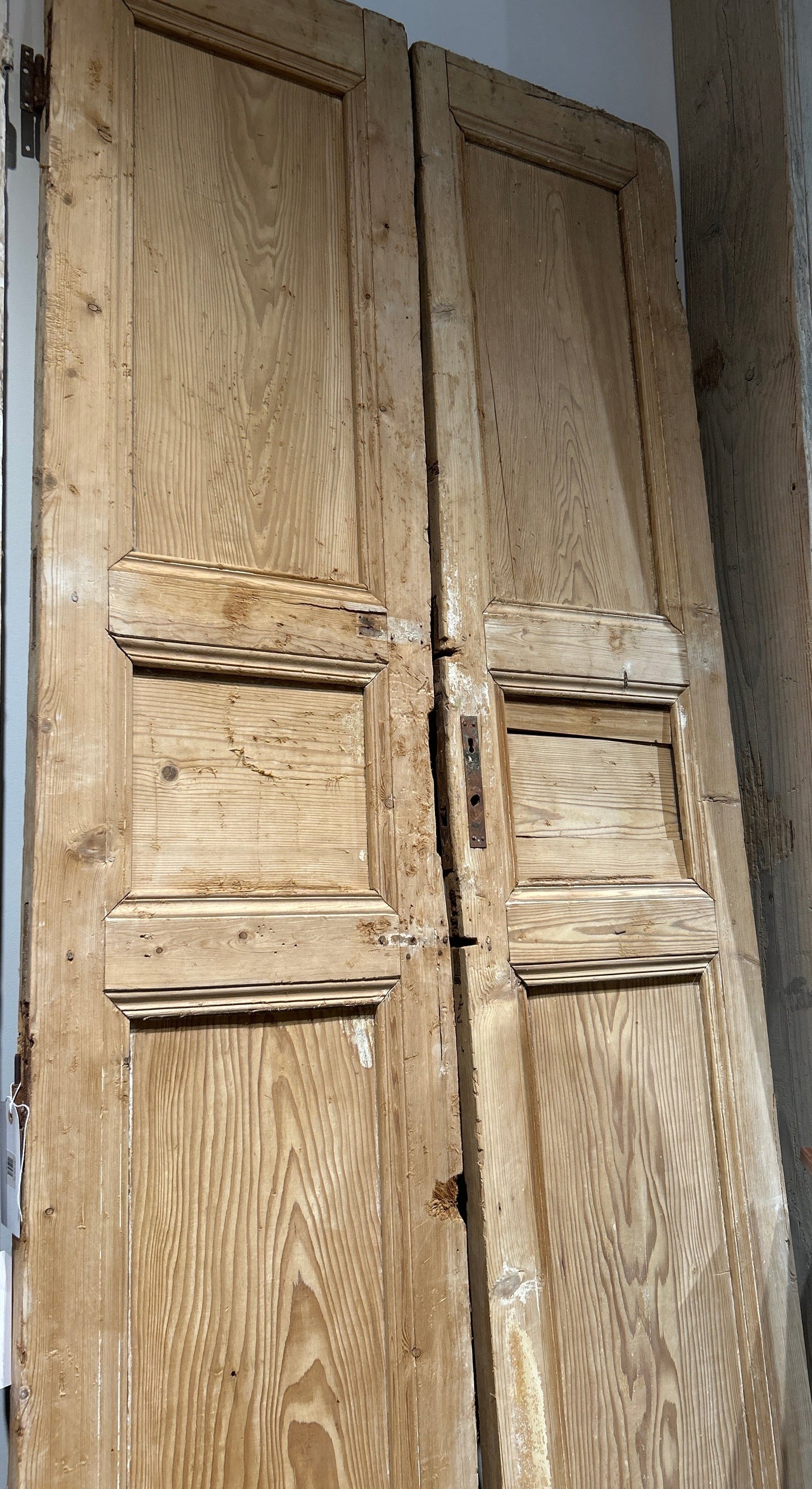 Vintage Egyptian Stripped Pine Door Pair