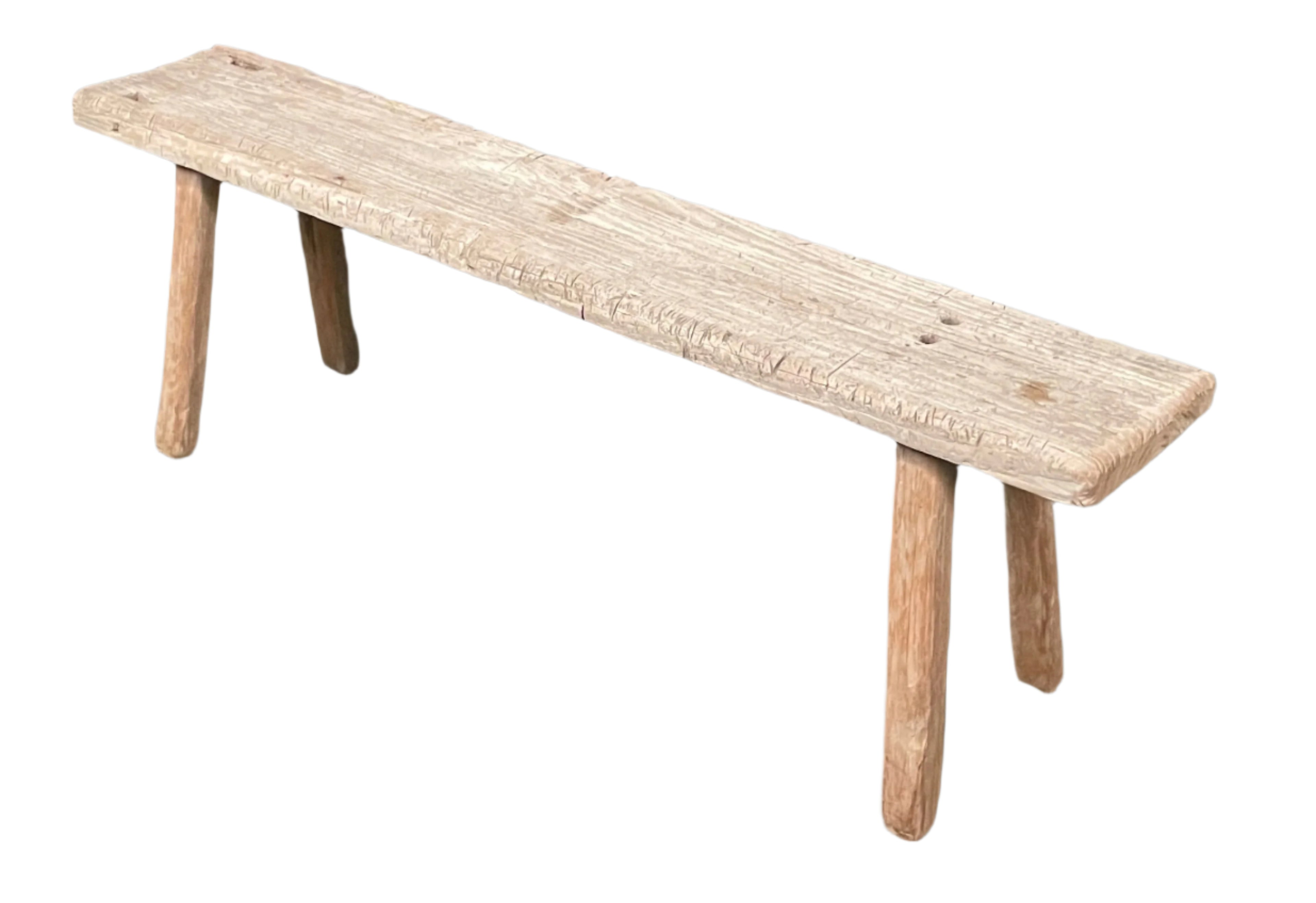 SINGLE SLAB TEAK HARDWOOD BENCH