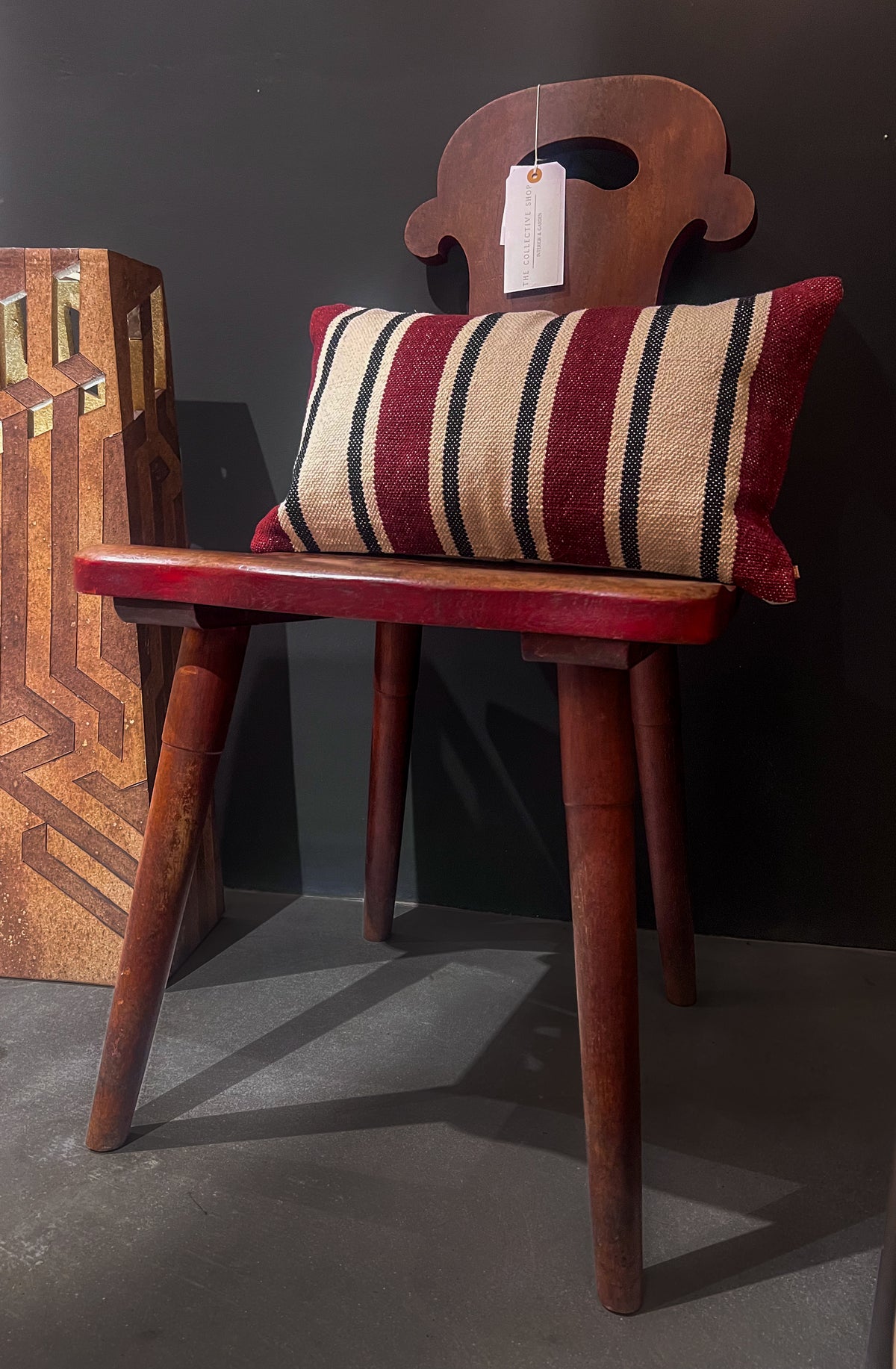SET OF ONE CHAIR & ACCOMPANYING STOOL