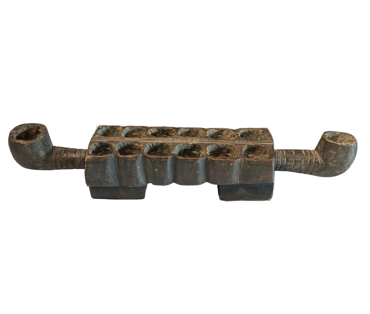 Vintage hand carved African wooden mancala