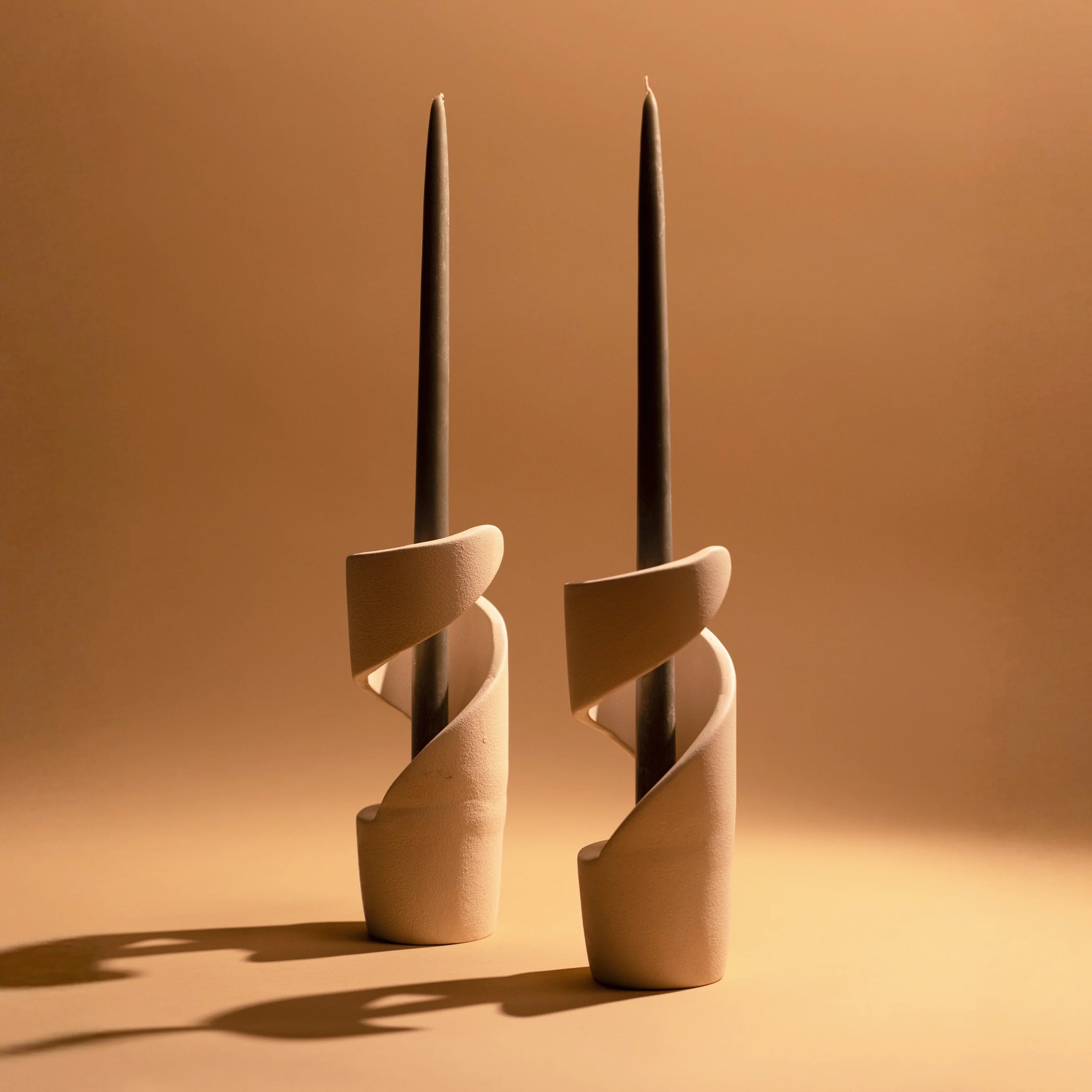 Nadine Candleholder - set of 2 Raw Blanc