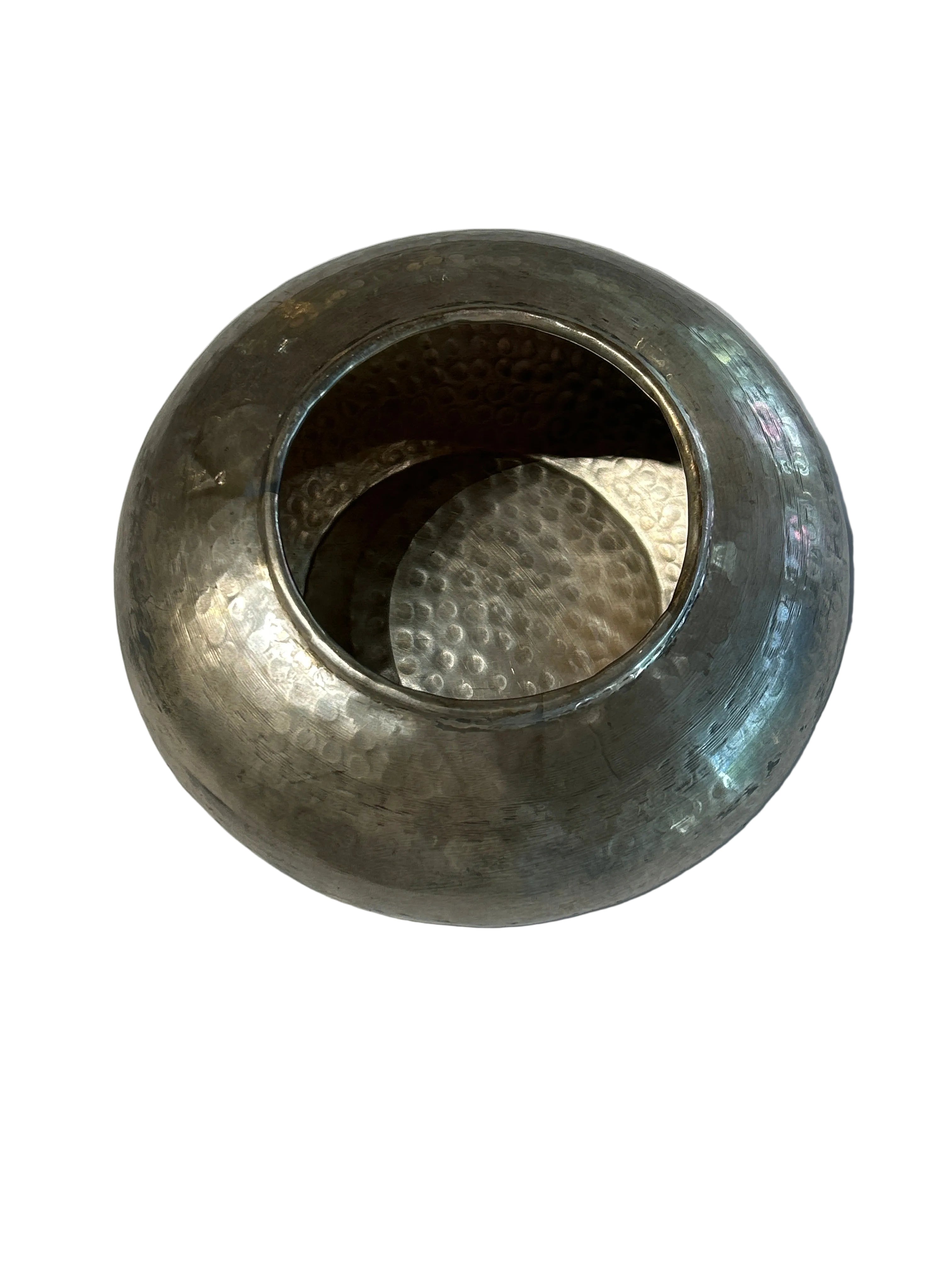 Vintage hammered silver plate vessel