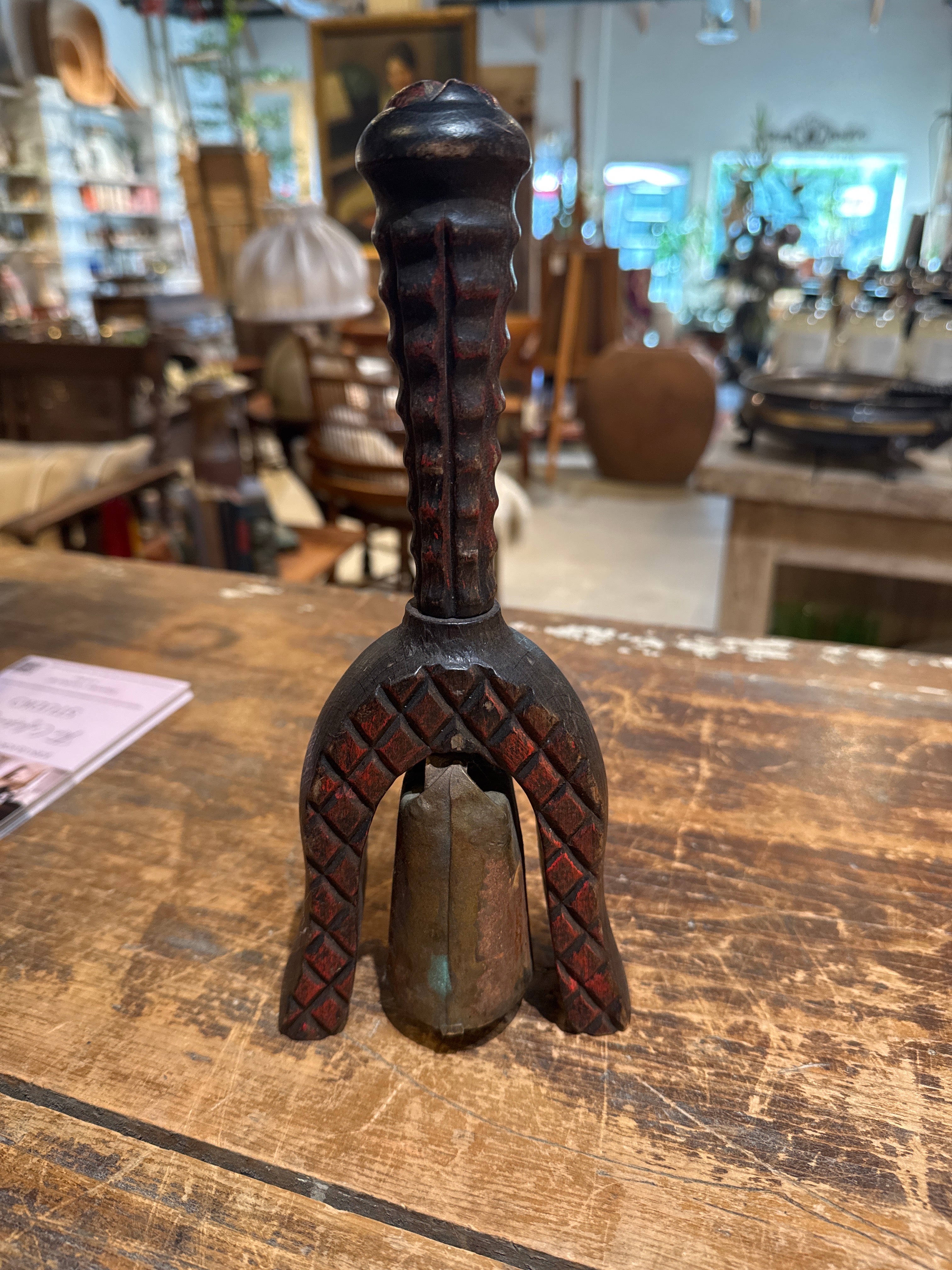 Vintage metal and wood dinner bell