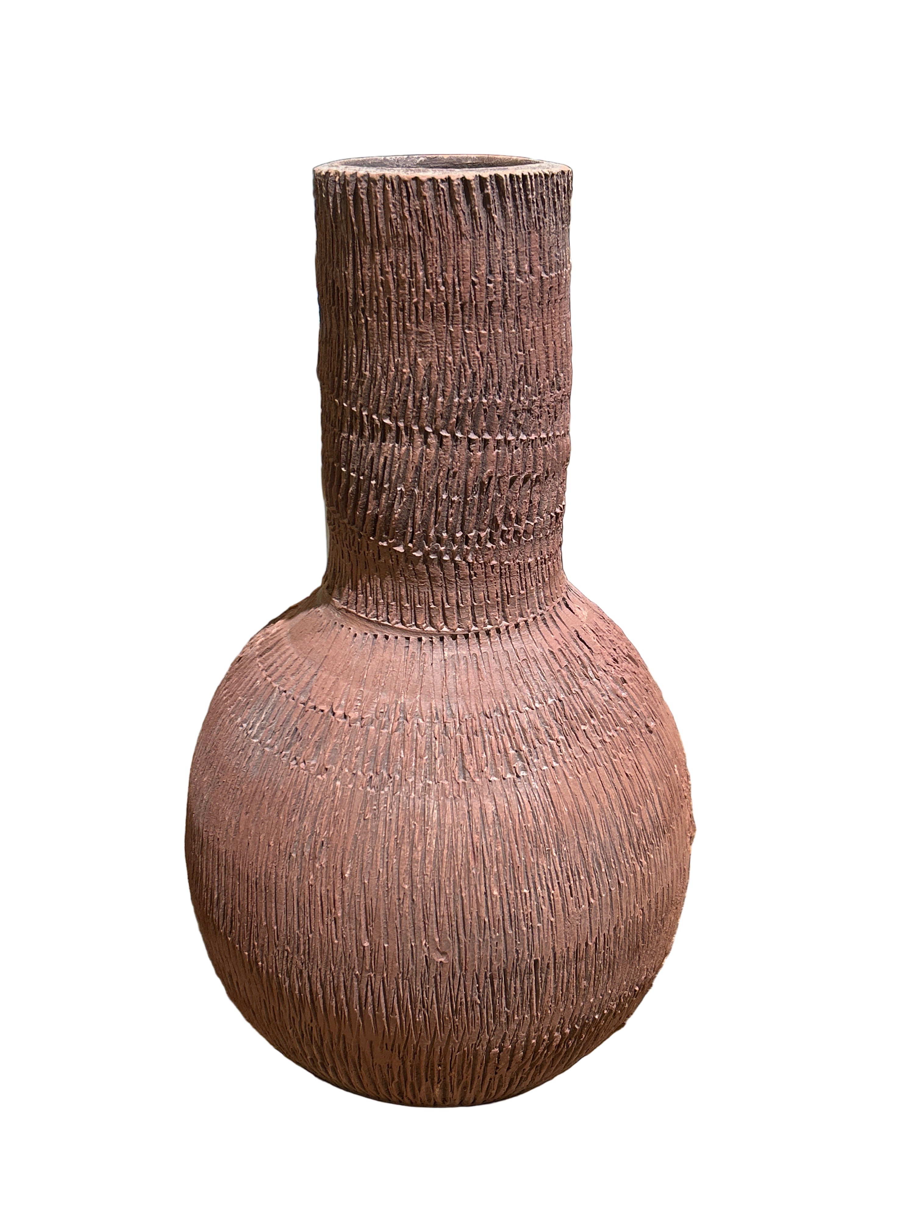 Vintage textured terracotta vase