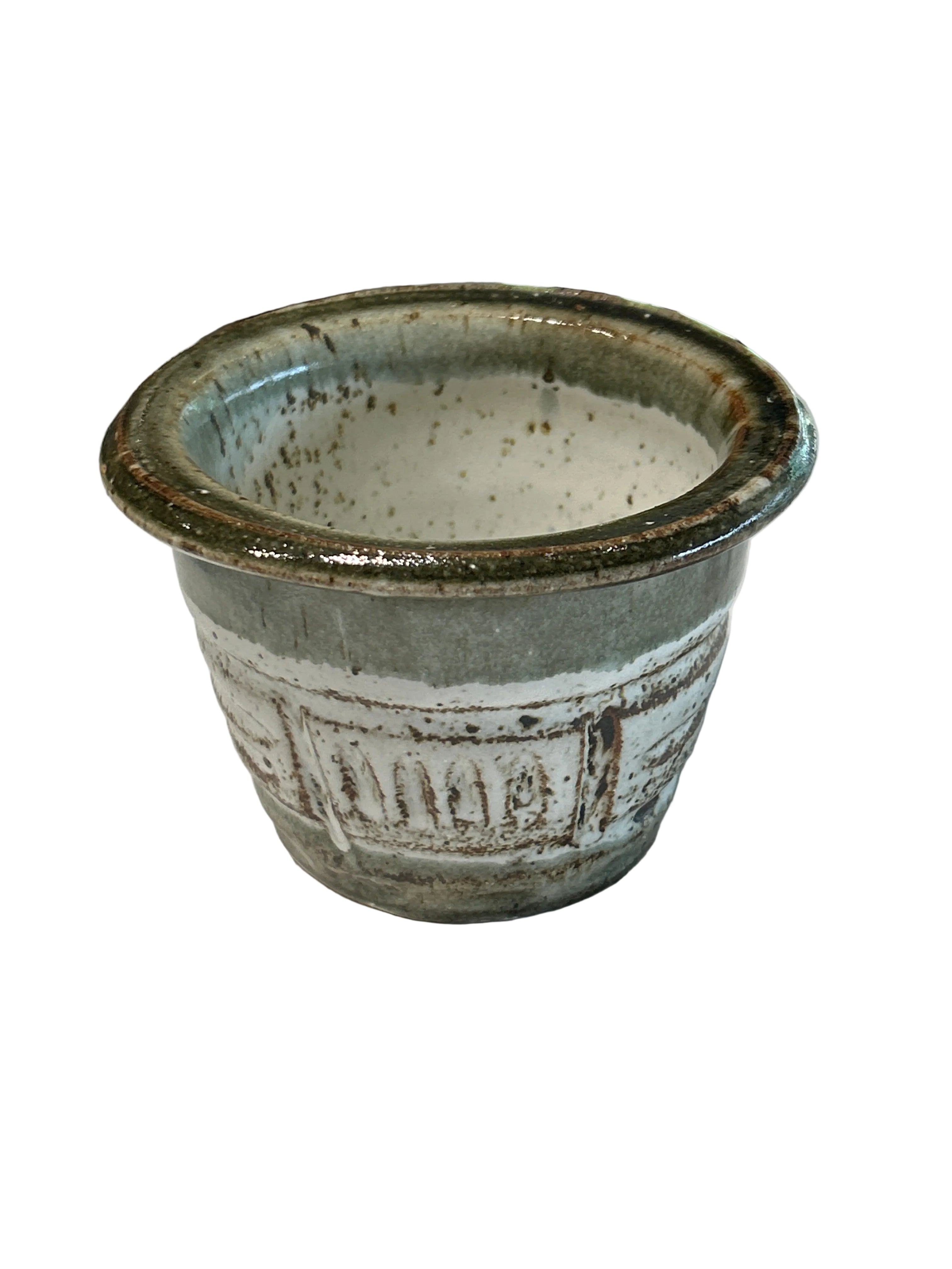 Vintage engraved ceramic bowl