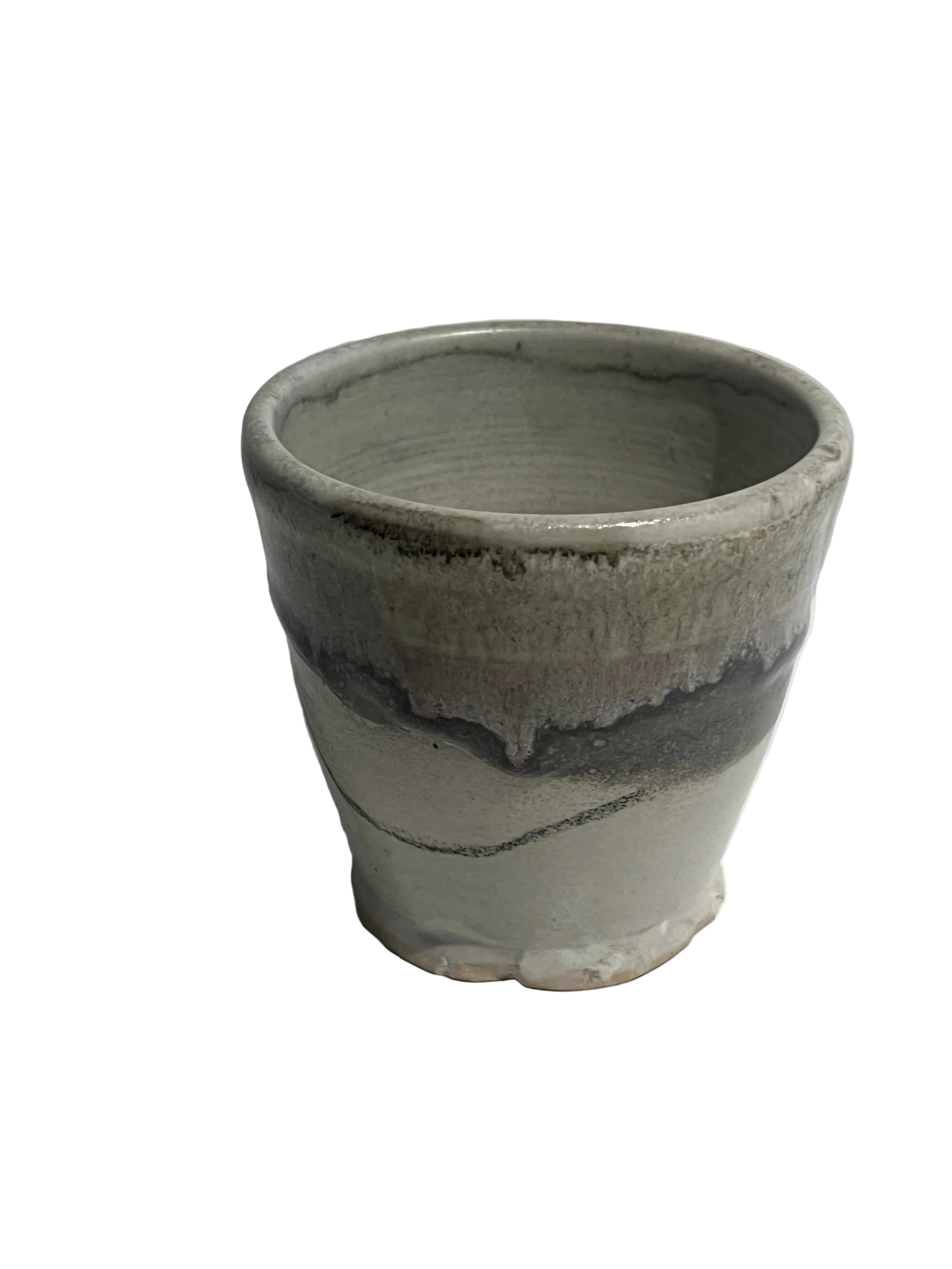 Vintage drip glazed ceramic vase