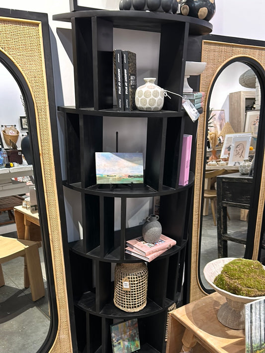 Round bookcase - black