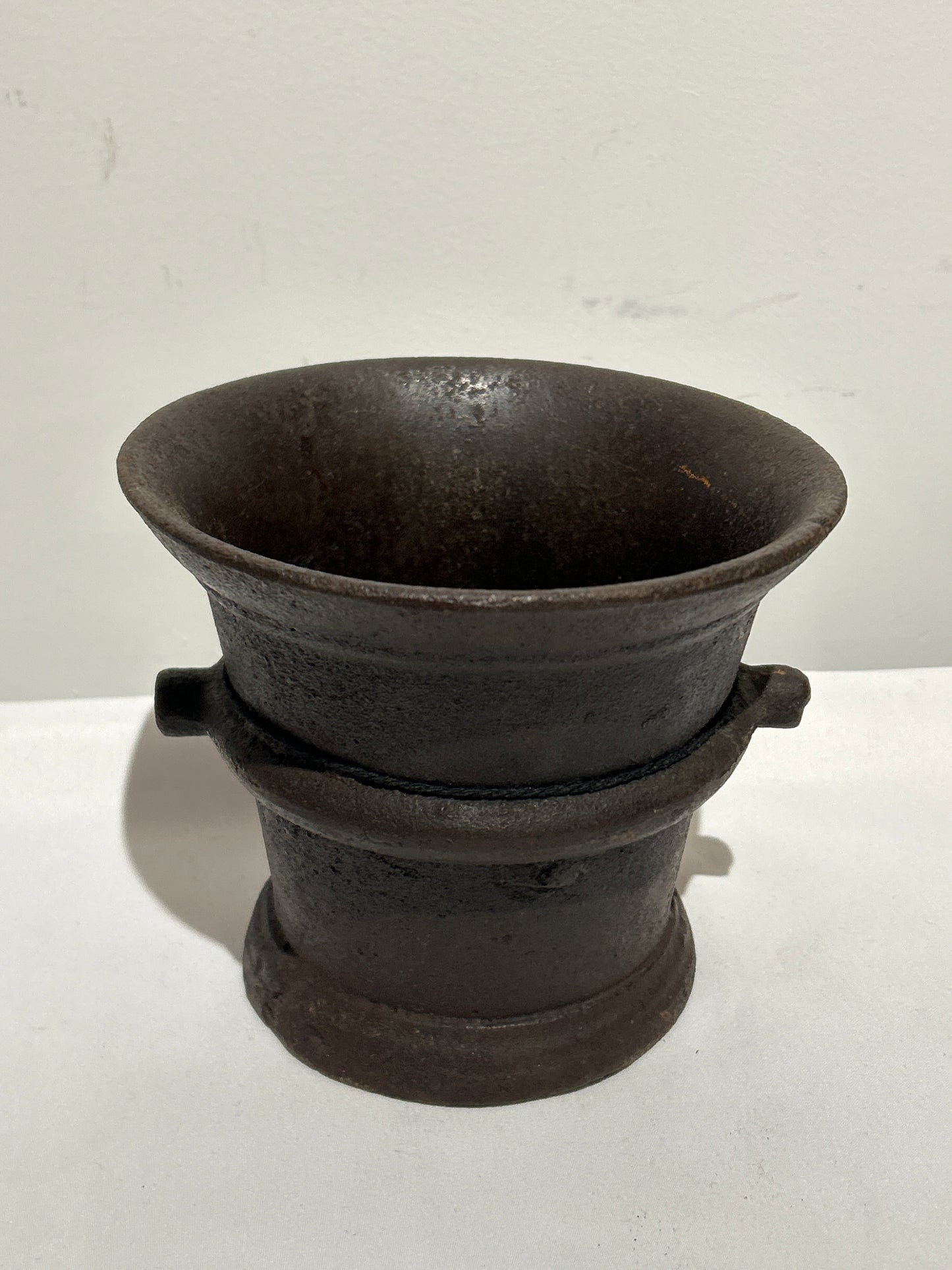 ANTIQUE MORTAR-PESTLE FOR GRINDING COFFEE.