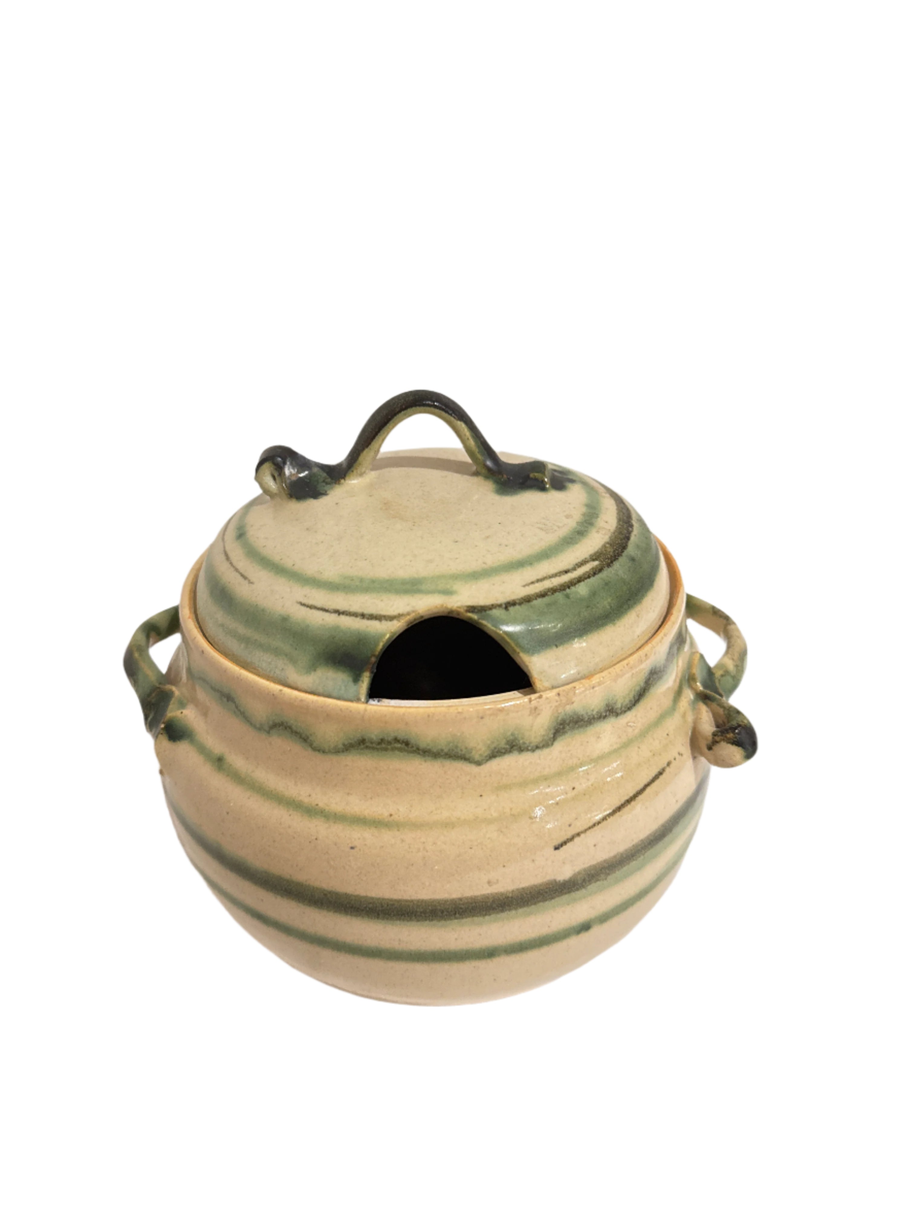 Vintage ceramic pot with lid