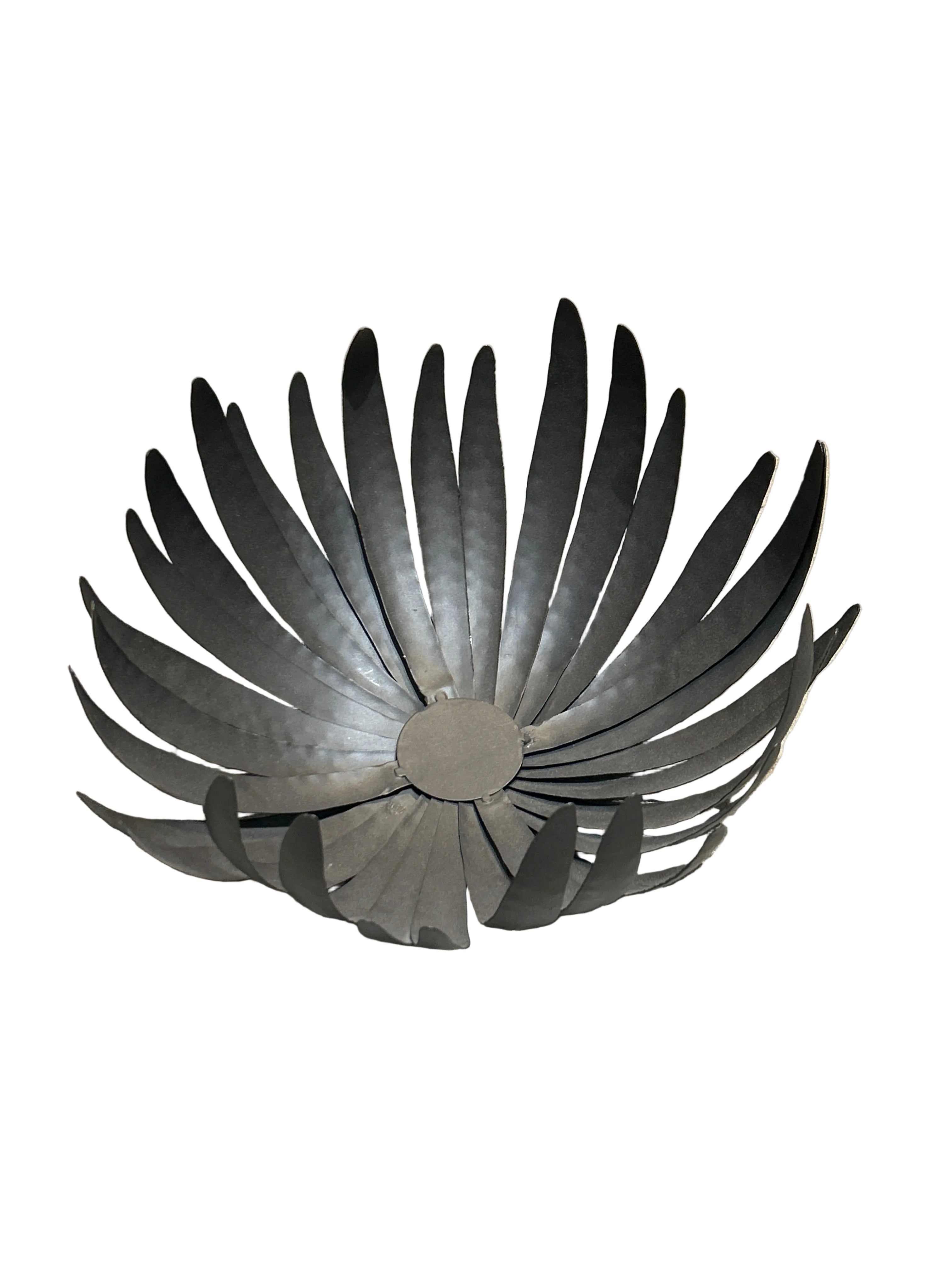 Blackened metal petal-style centerpiece bowl