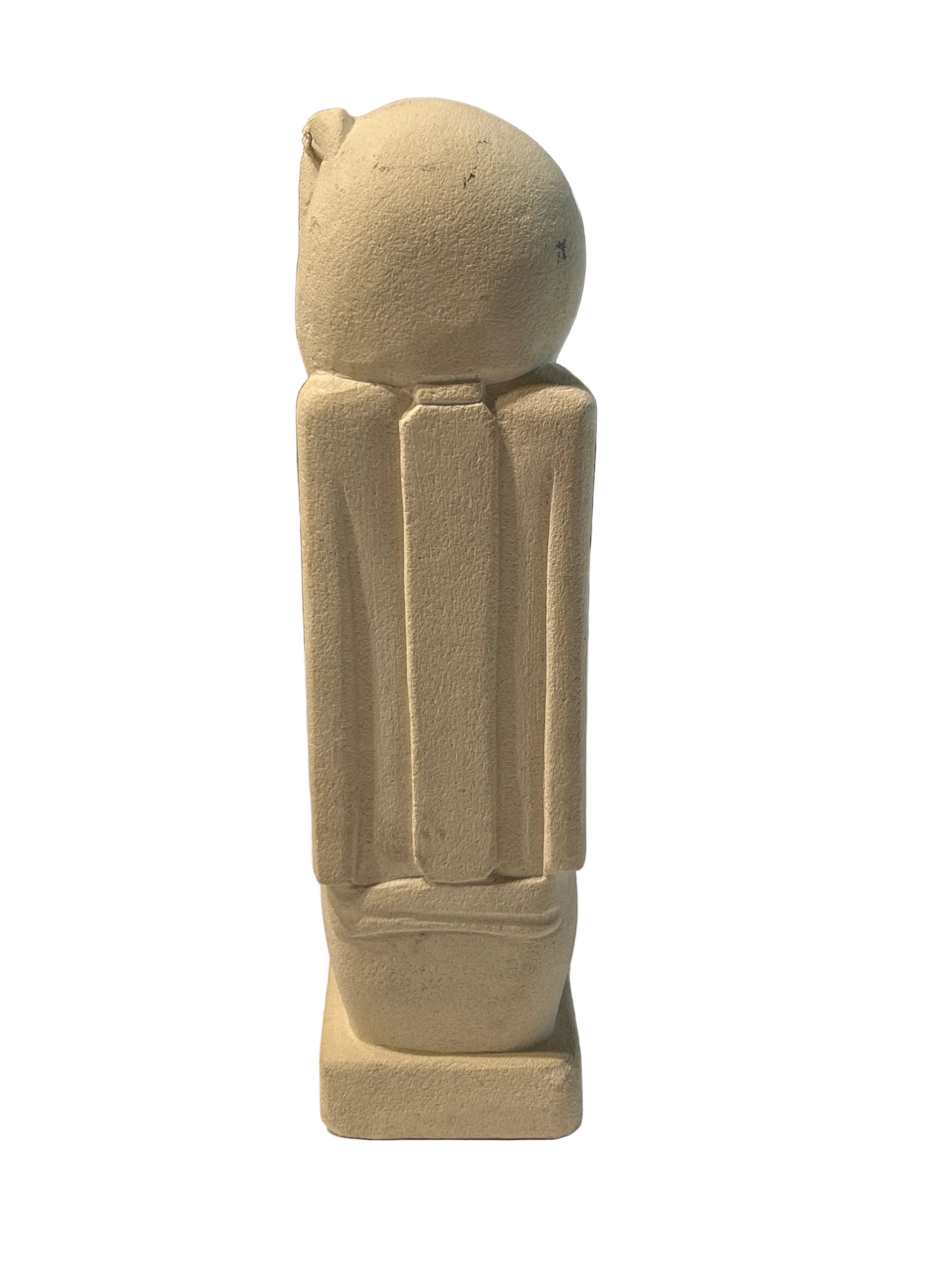 Vintage sleeping sandstone figure sculpture