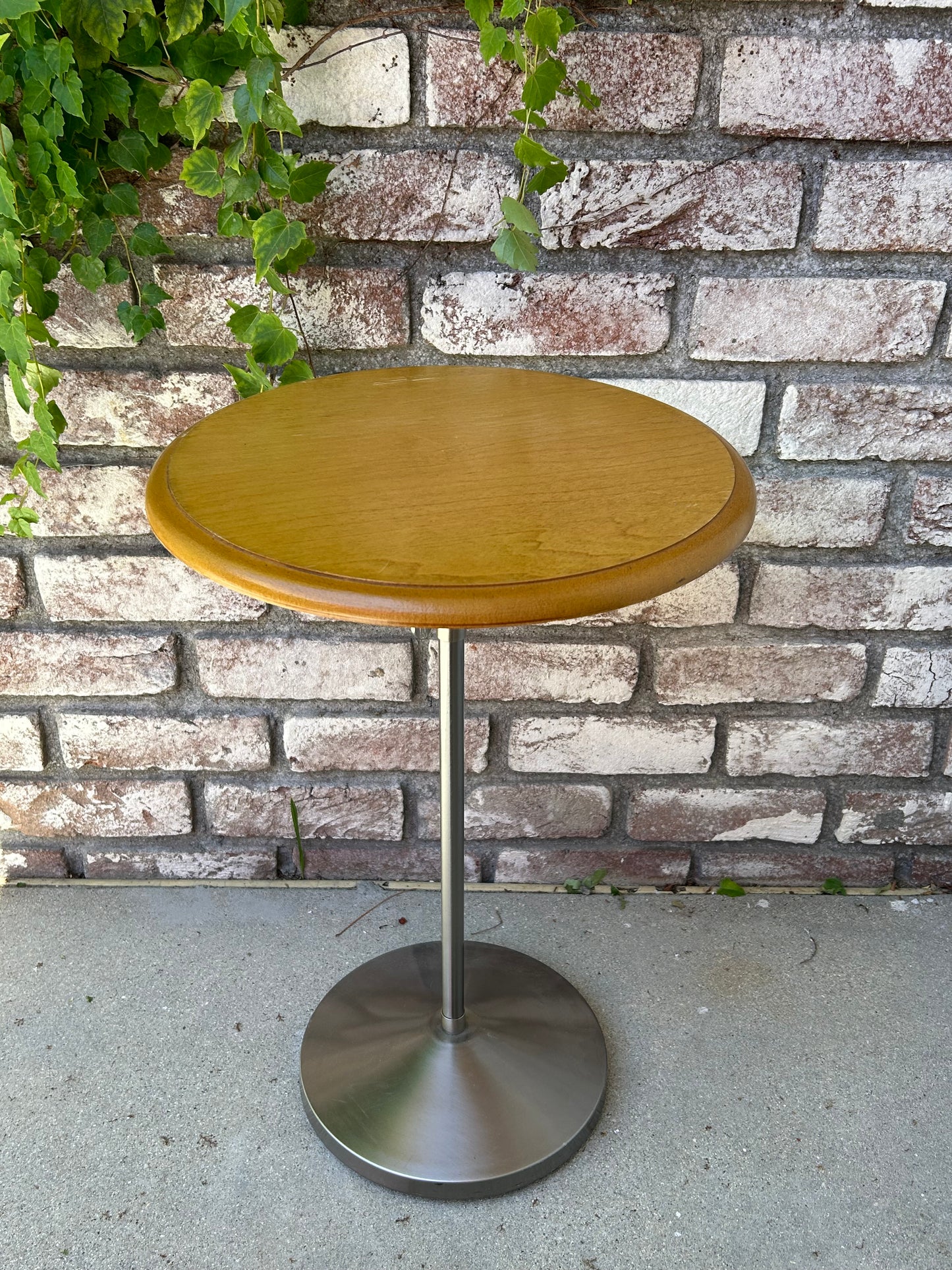 Vintage wood and metal accent table