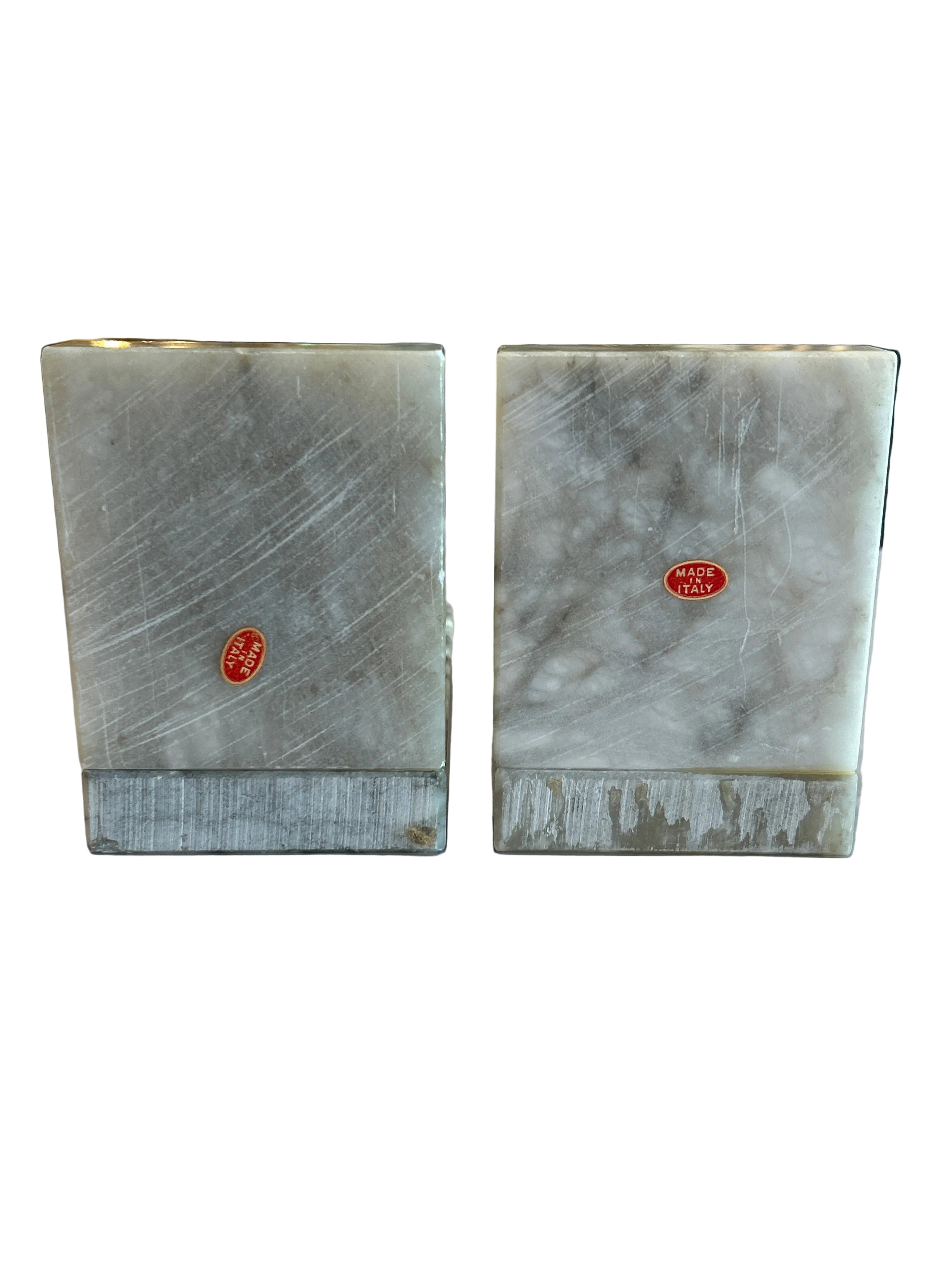 Vintage set of marble orb bookends