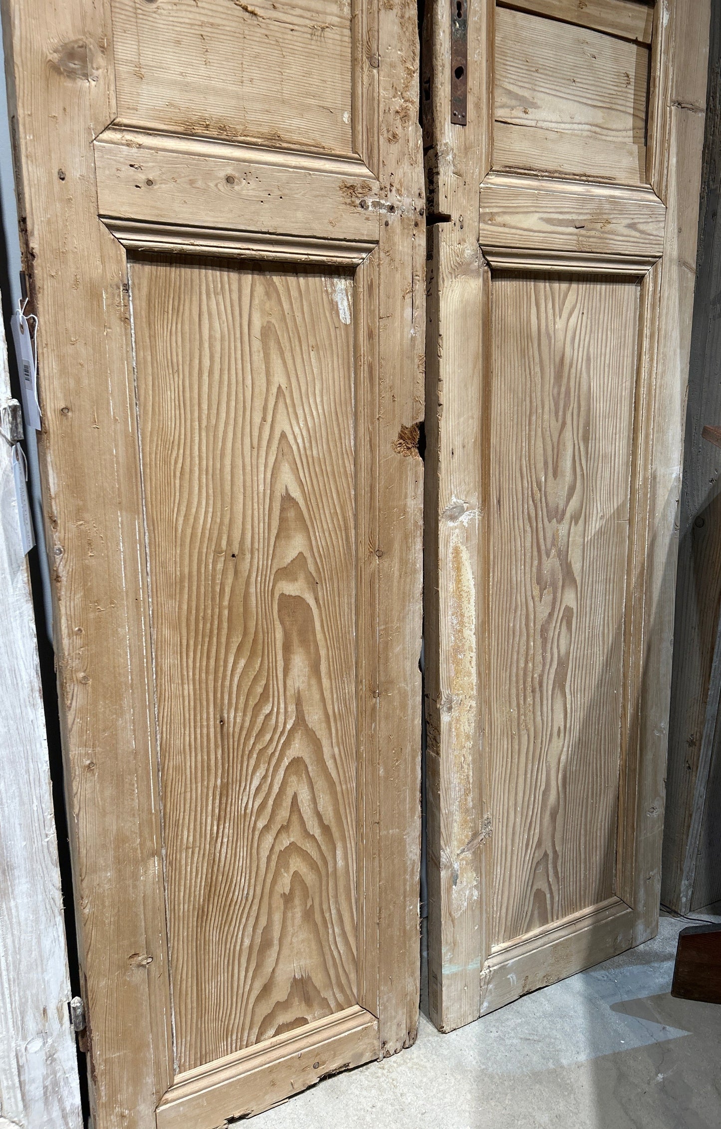 Vintage Egyptian Stripped Pine Door Pair