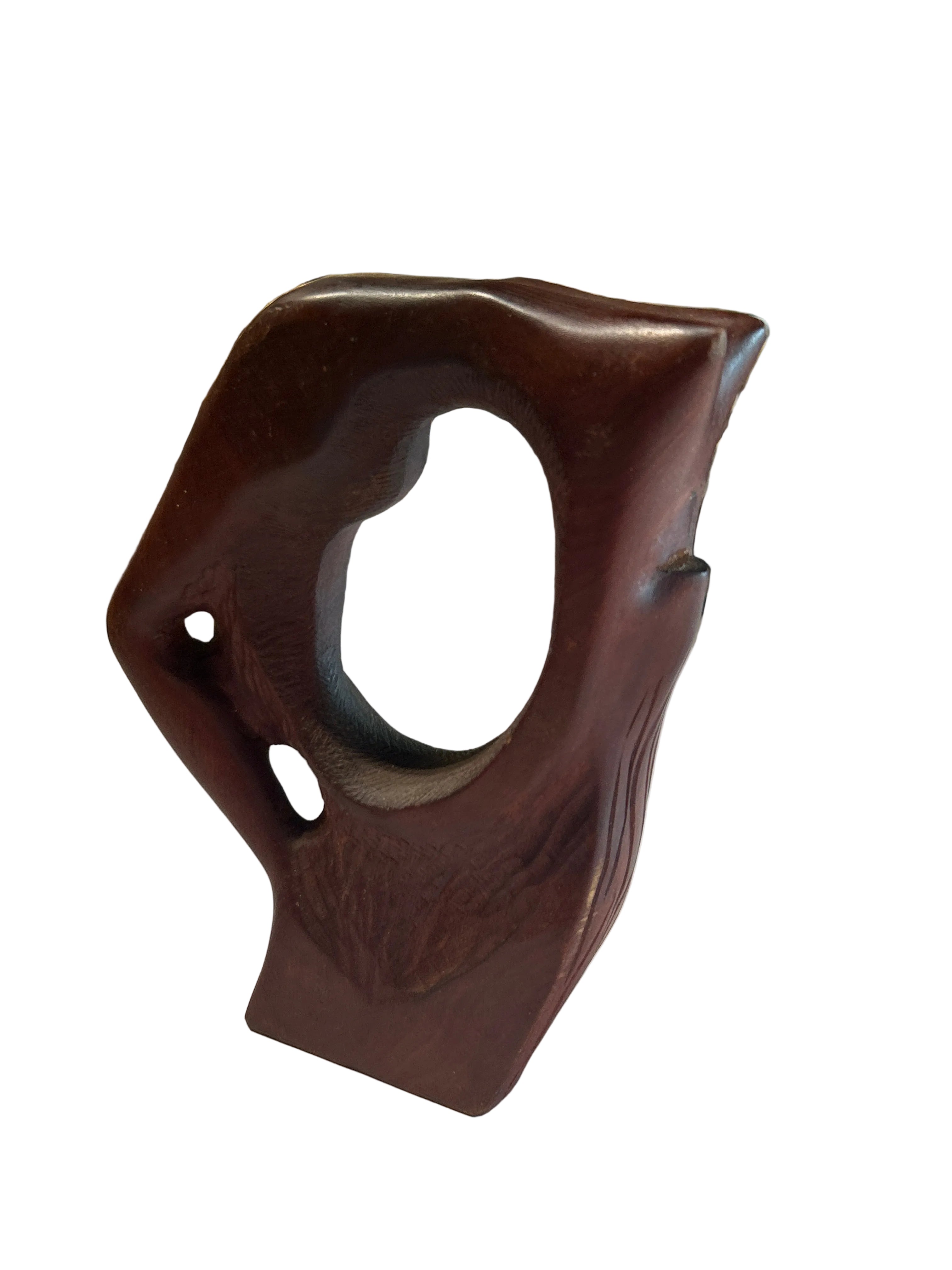 Vintage carved wooden nude sculpture