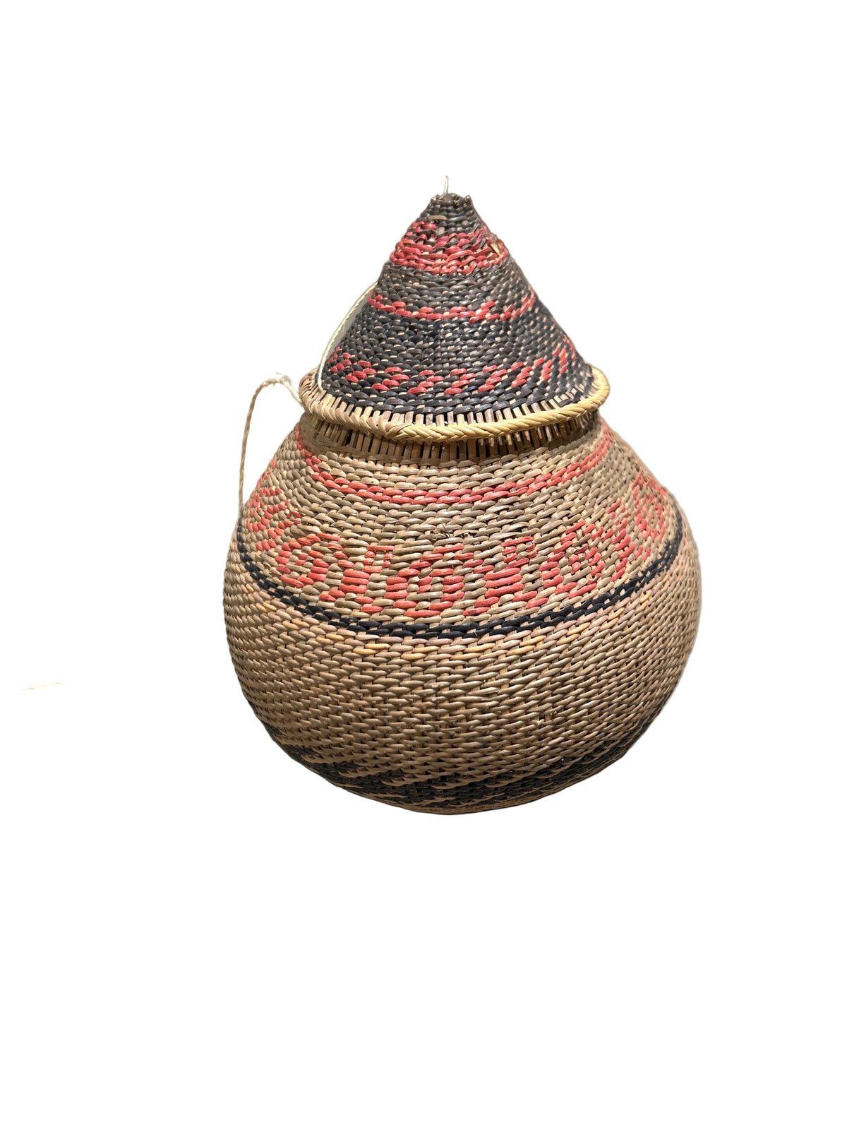 Vintage Yekuana Indian basket with lid