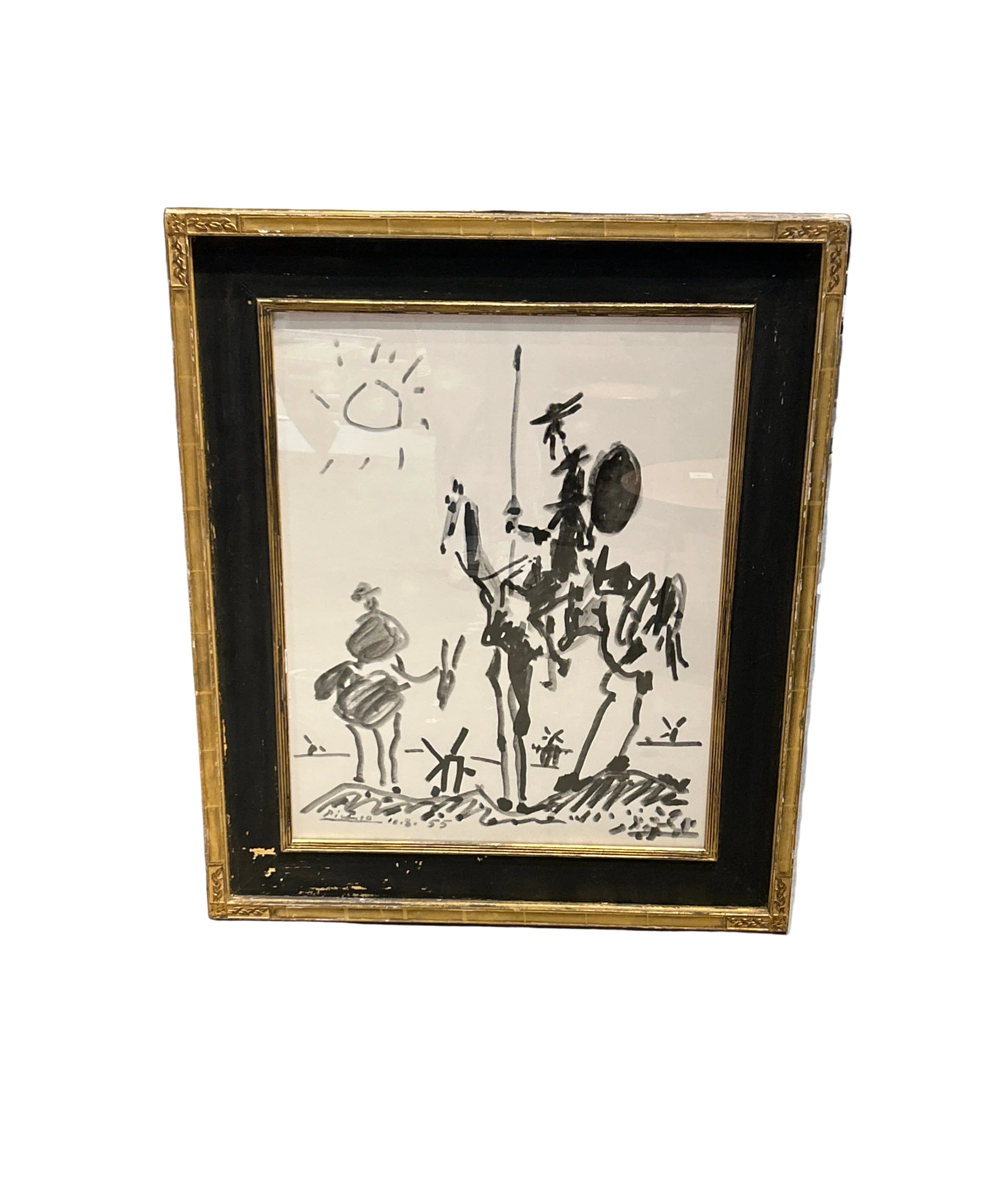 Vintage Picasso Don Quixote y Sancho print