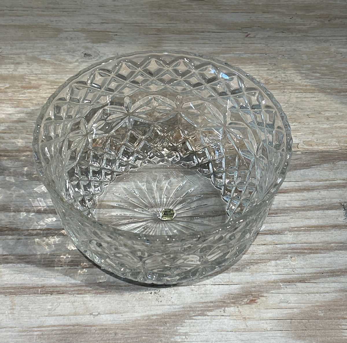 Vintage crystal candy serving bowl