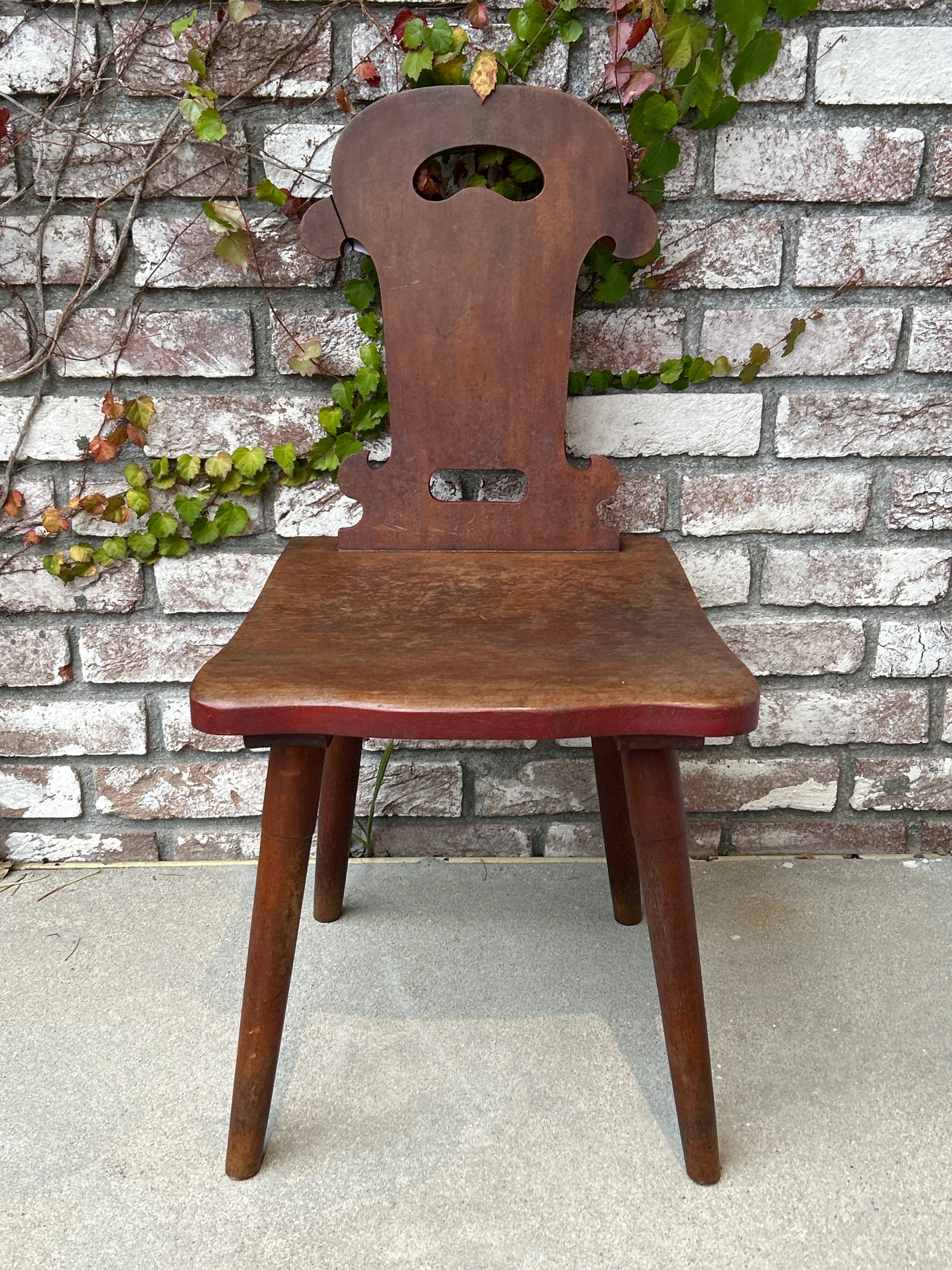 SET OF ONE CHAIR & ACCOMPANYING STOOL