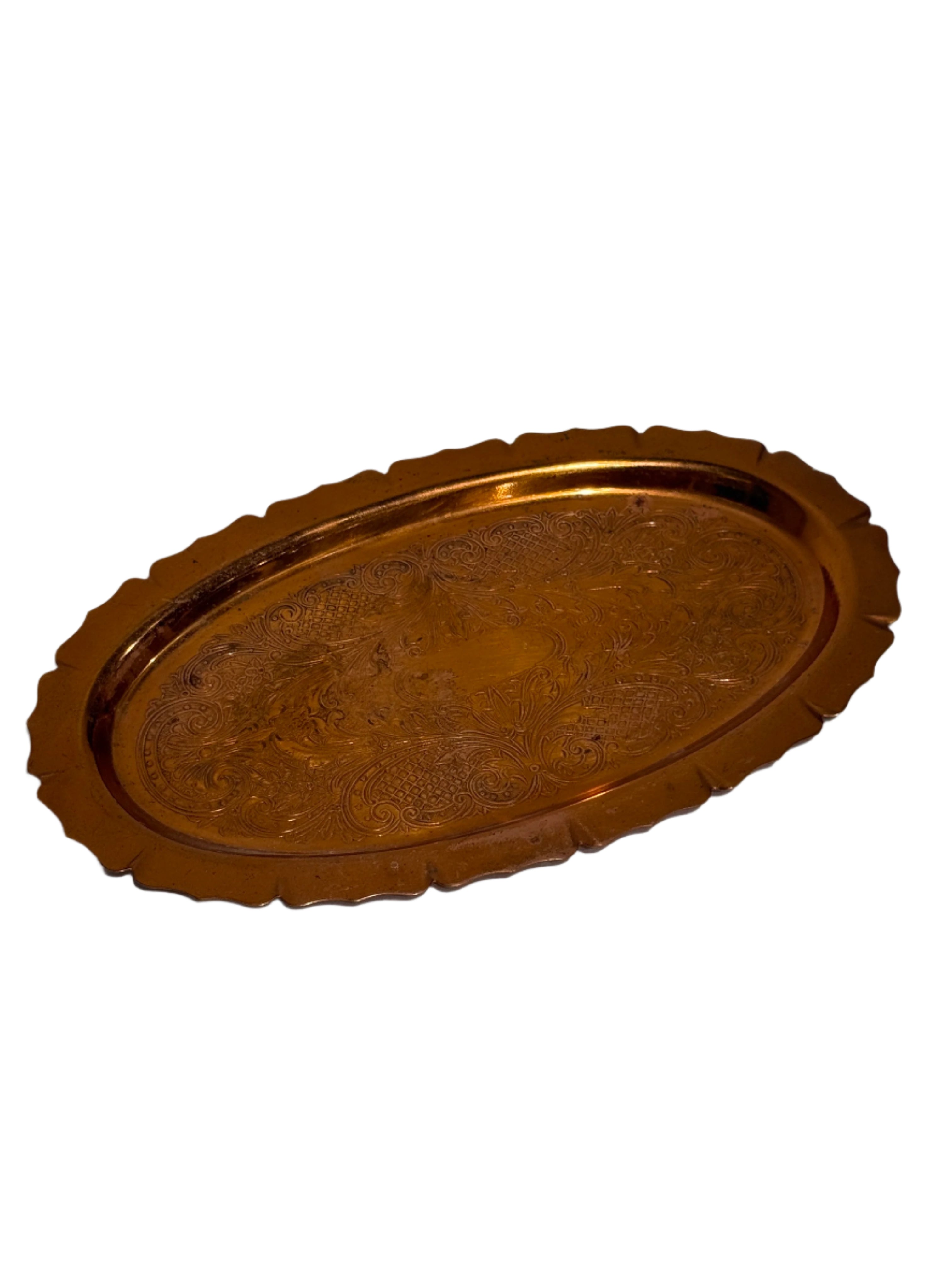 Copper ruffle edge tray