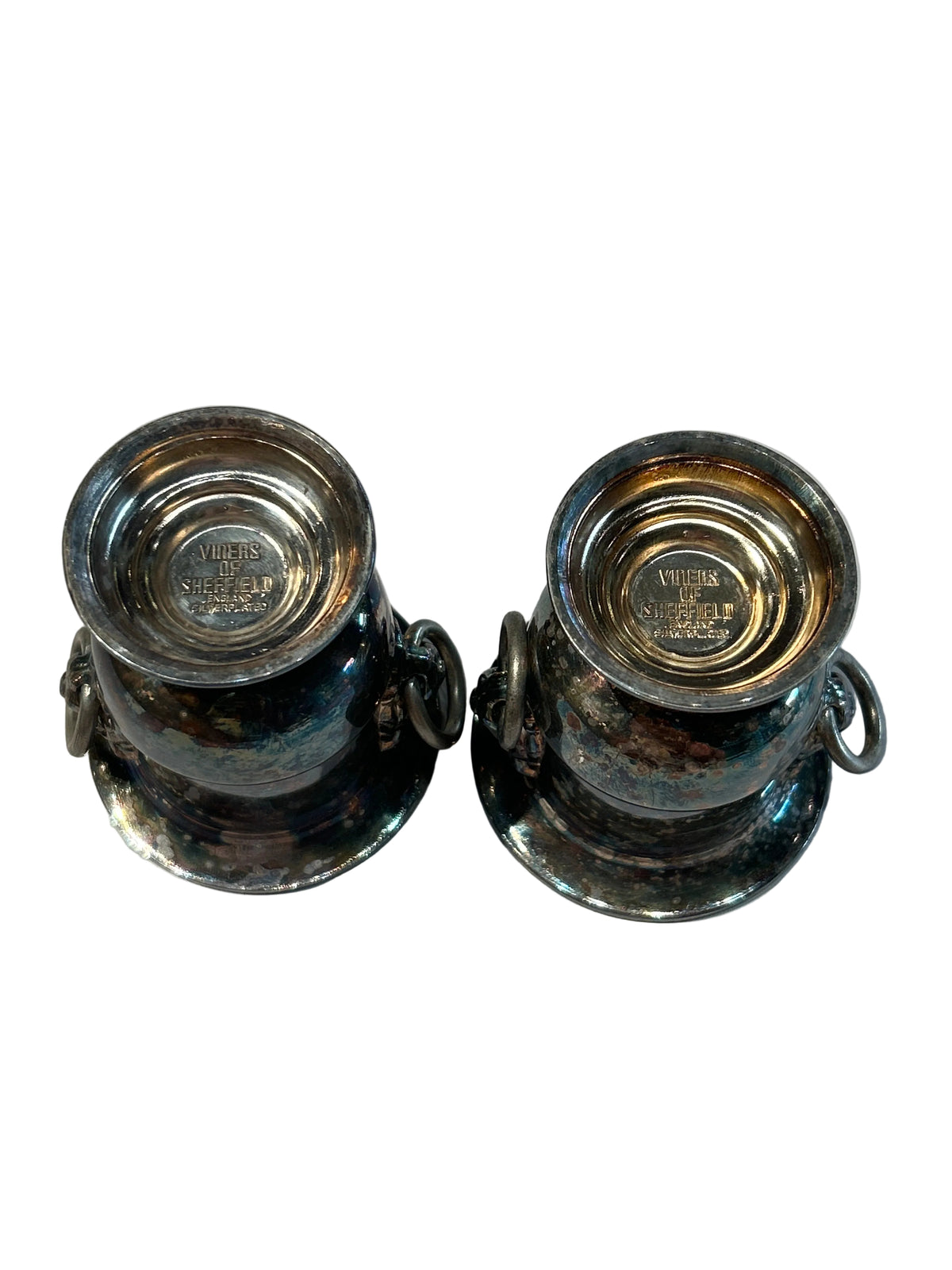 Vintage set of mini silver plated wine coolers