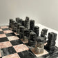 Chess board pink and black marble