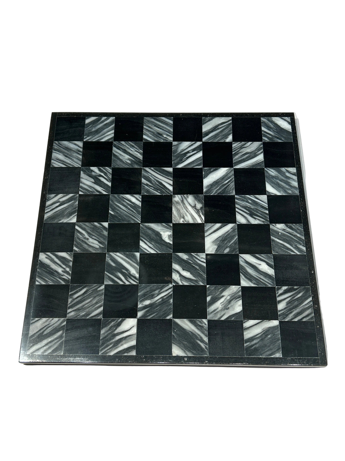 Vintage gray and black marble chess set