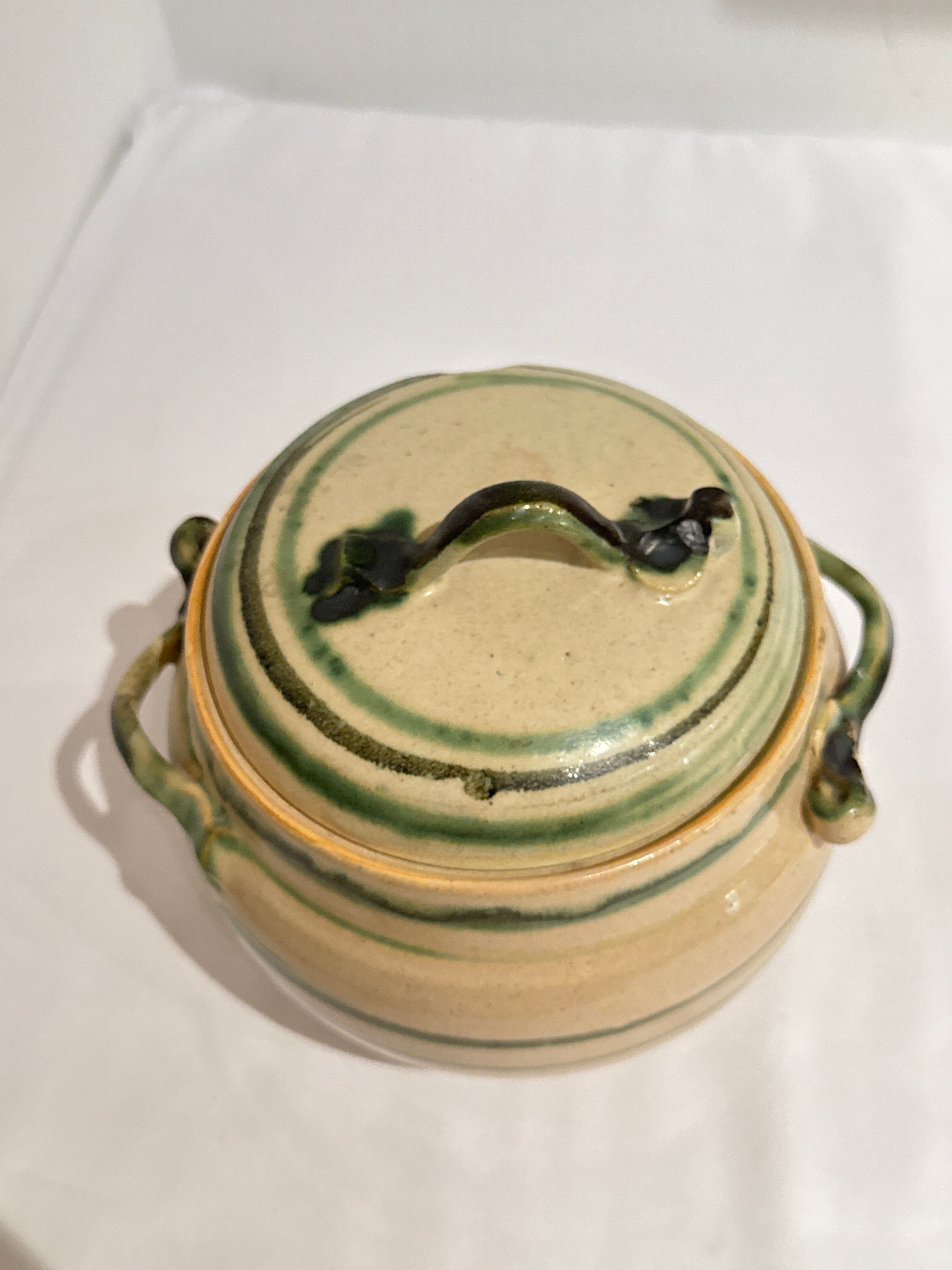 Vintage ceramic pot with lid