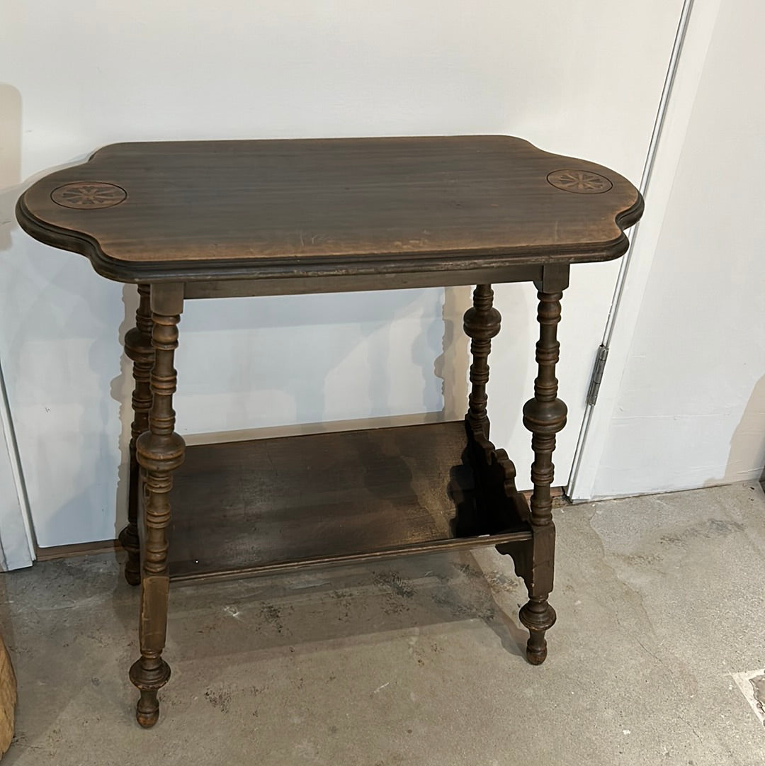 Wooden table with book rack vintage