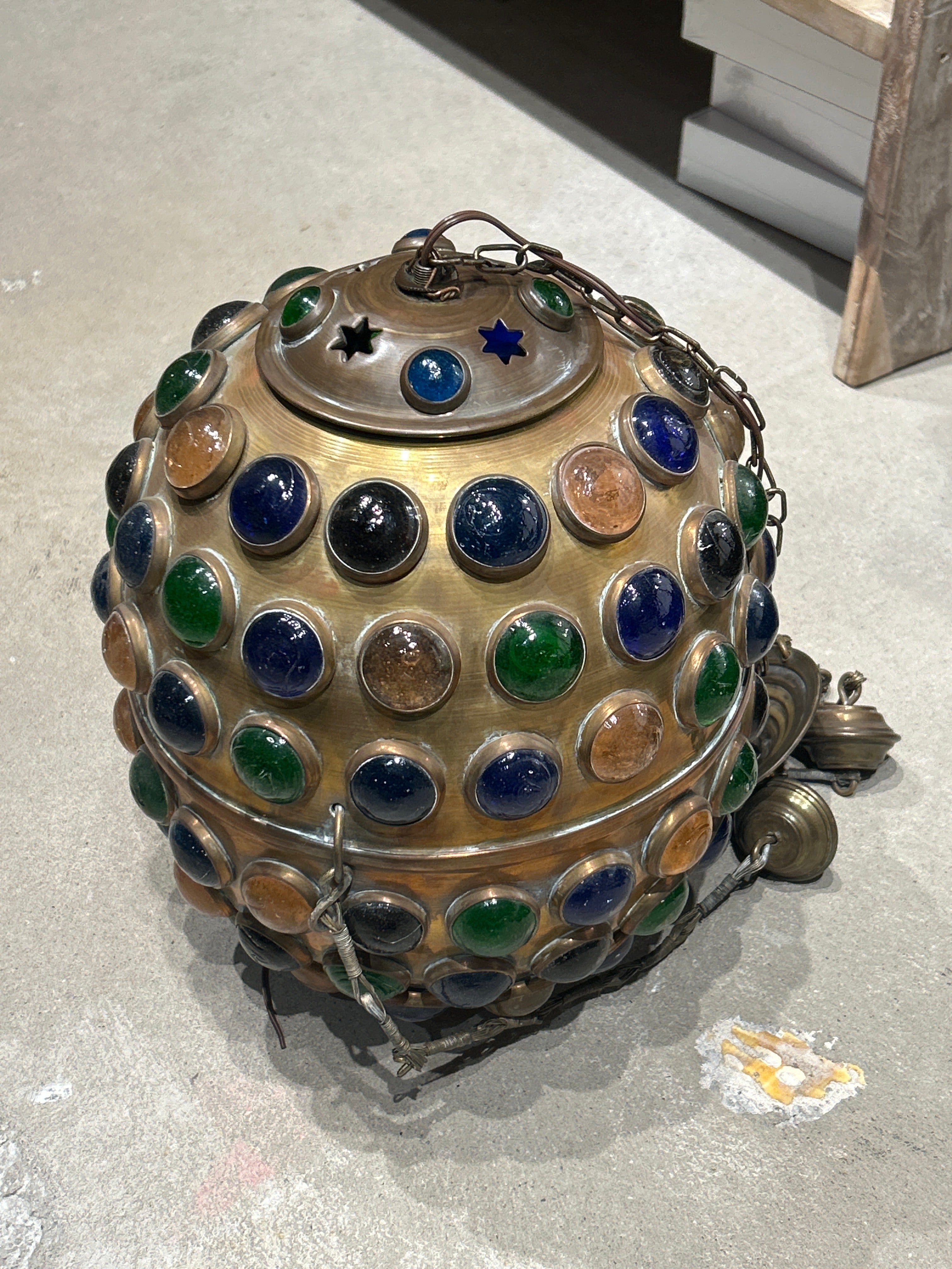 Vintage jeweled pendant lantern
