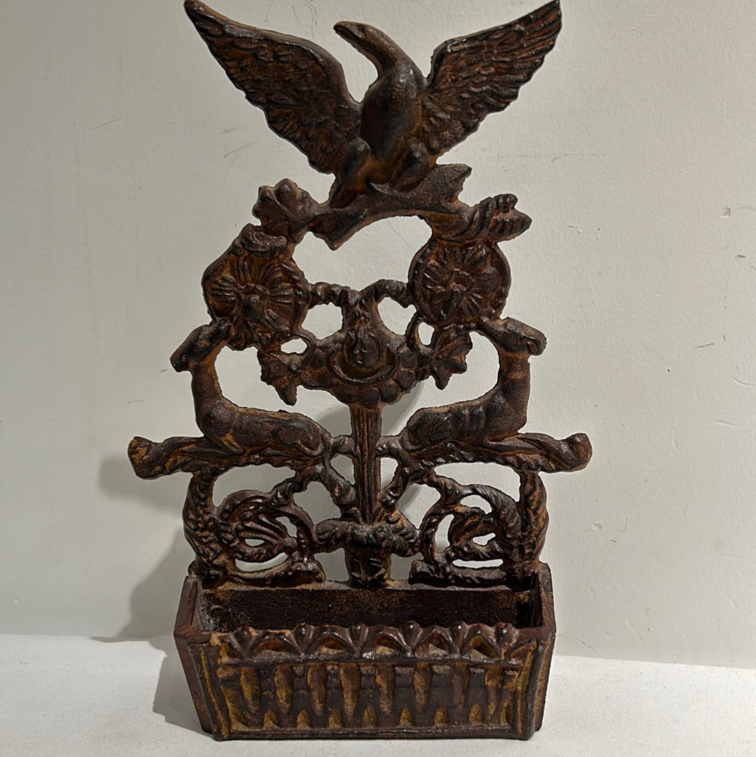 Cast iron wall mount match holder