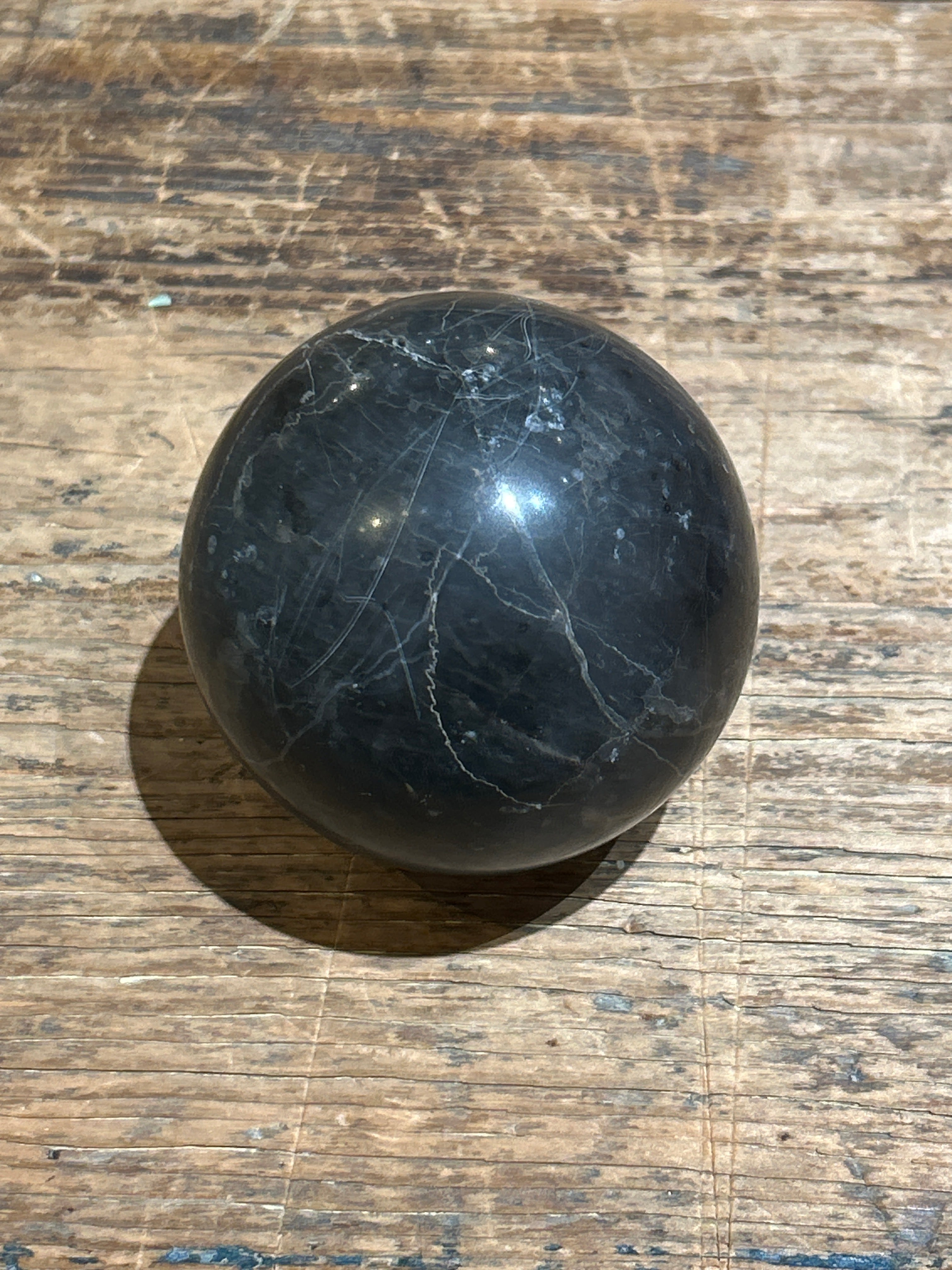 Vintage black marble ball