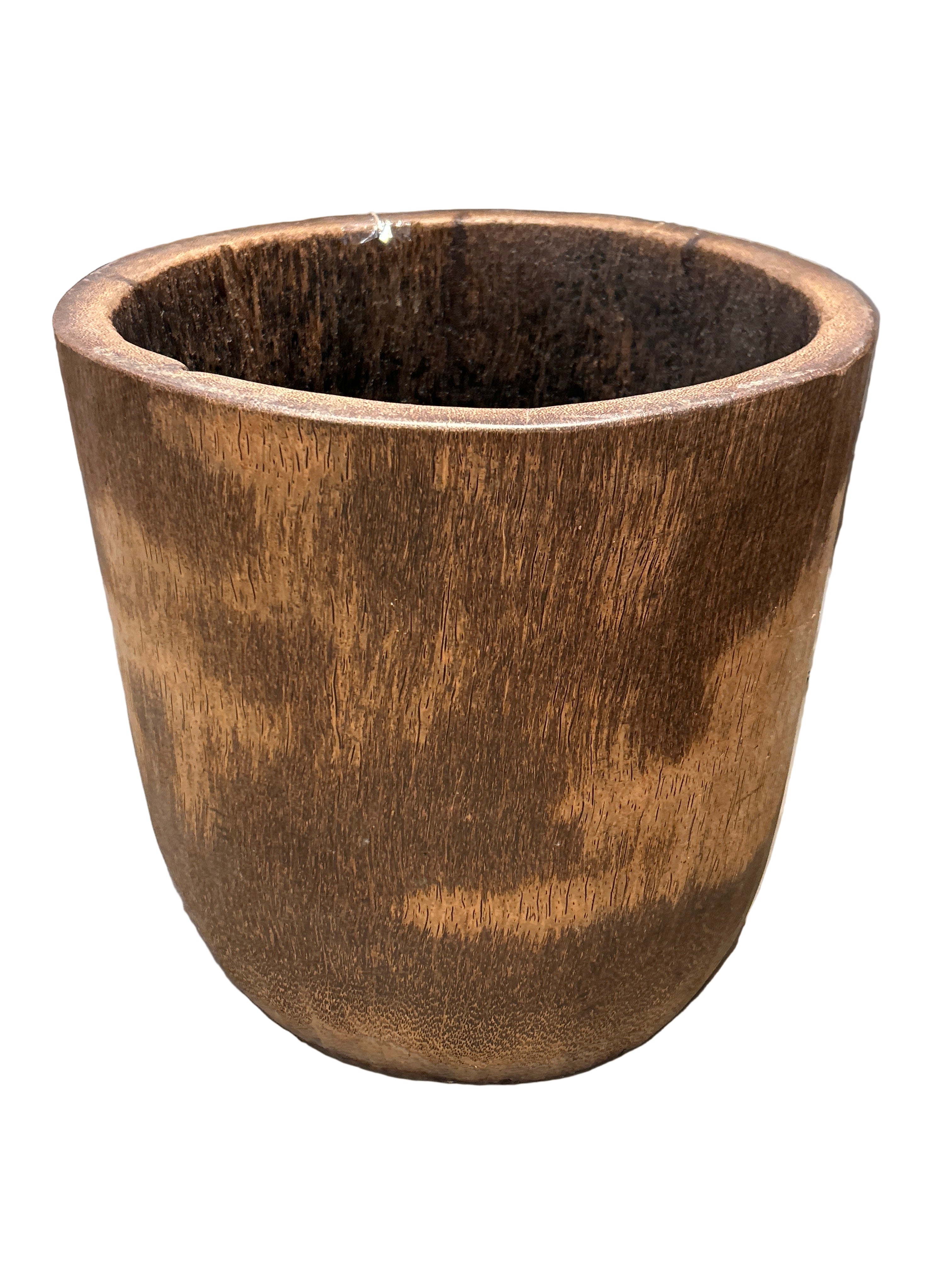 Palm Wood Hand-Carved Planter
