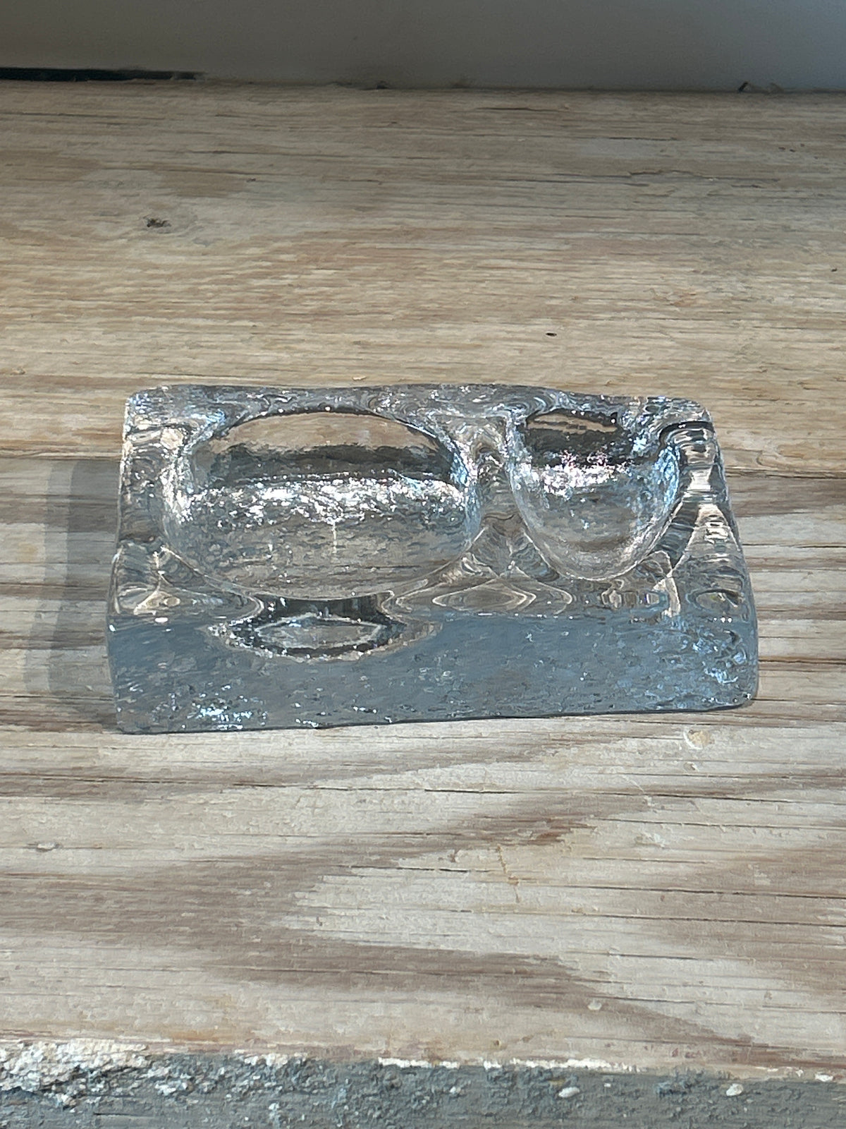Vintage MCM Kosta Boda Crystal glass ashtray