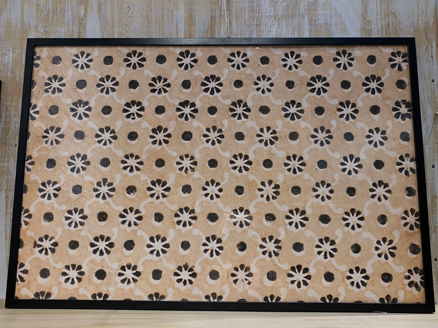 Flowers Dots and Pedals Pattern (24x36) Framed