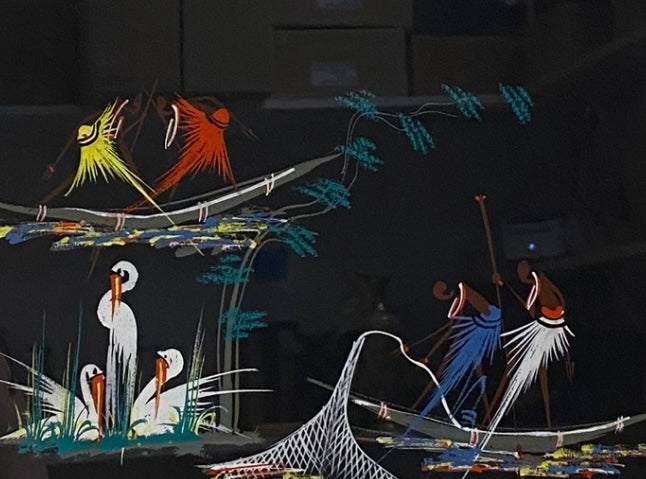 African art with swans