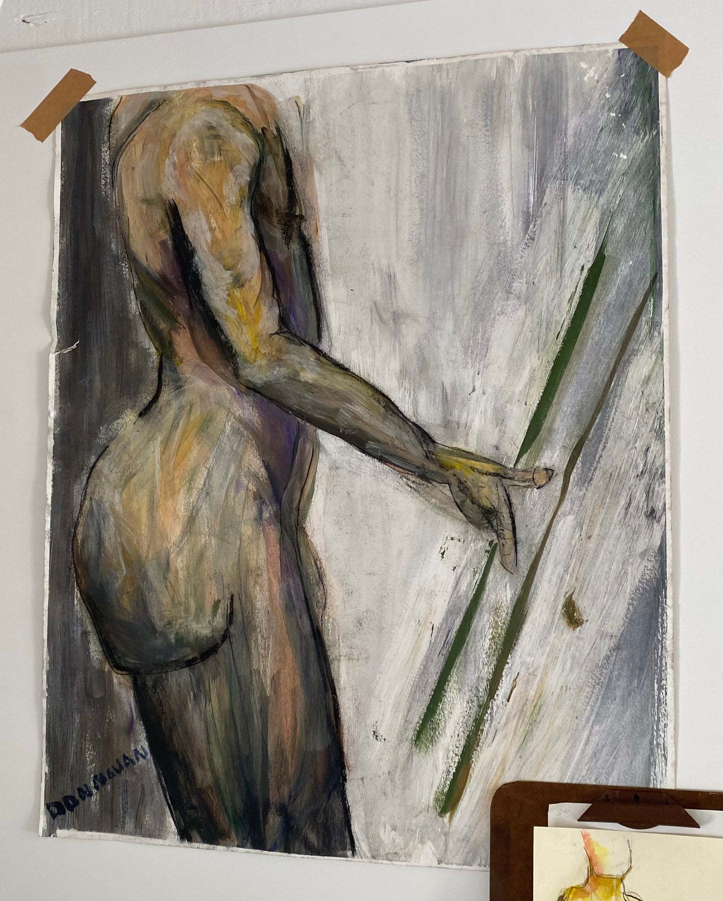 Colorful nude painting of man BOWERS