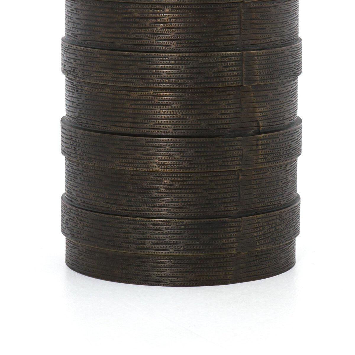 Trello Drum End Table Textured Brass