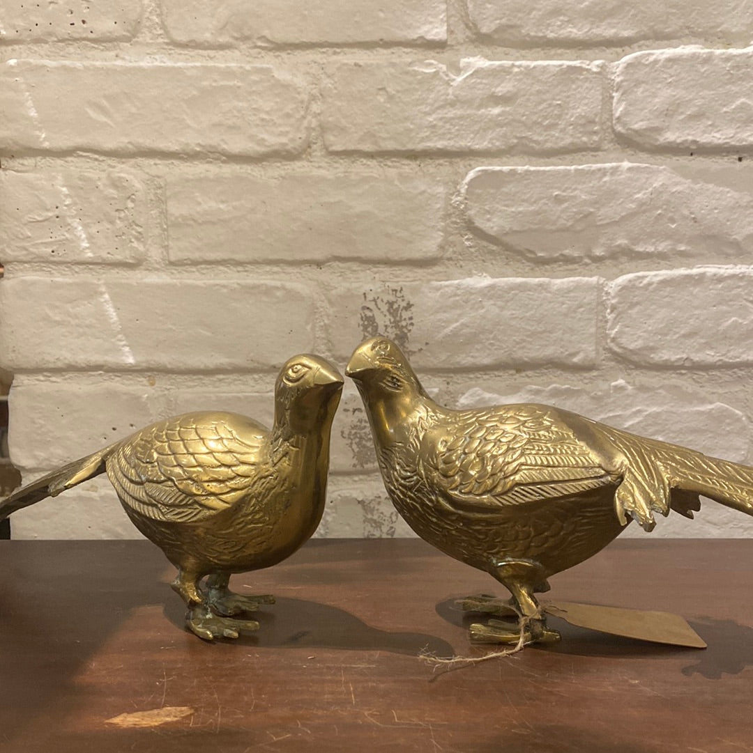 Pair of brass birds