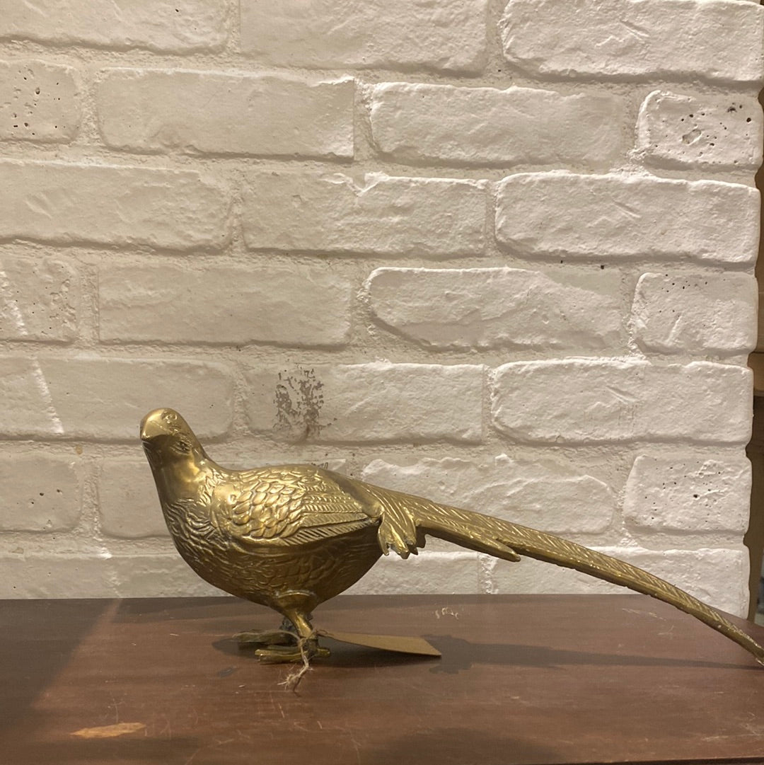 Pair of brass birds