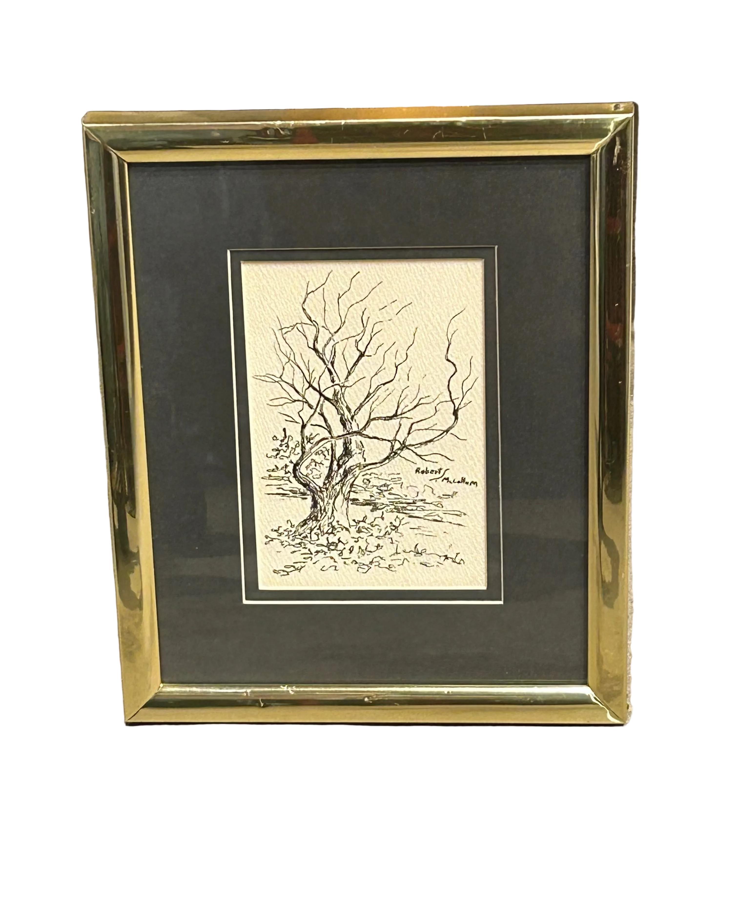 Vintage R.M. tree etching