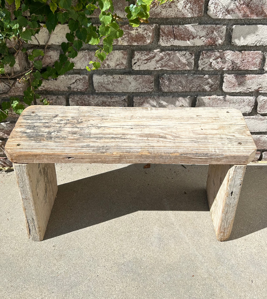 Whitewash wood bench