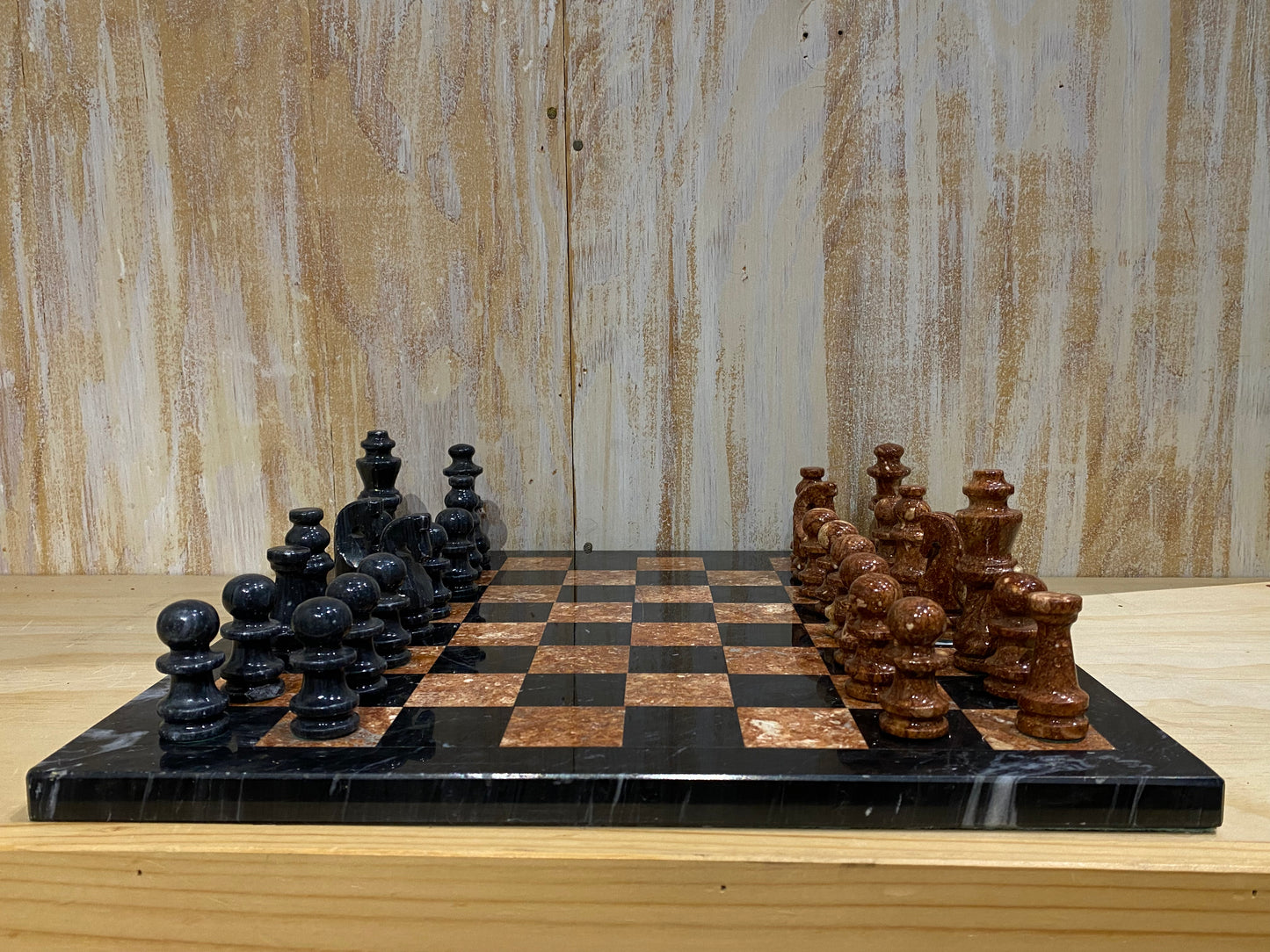 Brown/Black Marble Chess Board