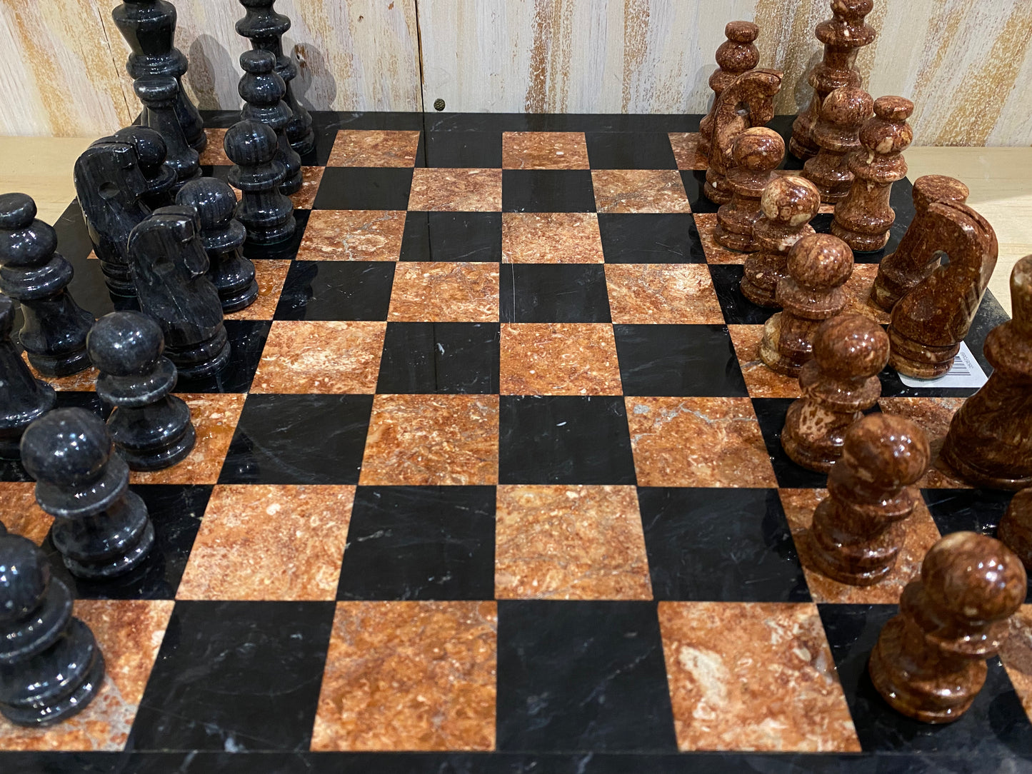 Brown/Black Marble Chess Board