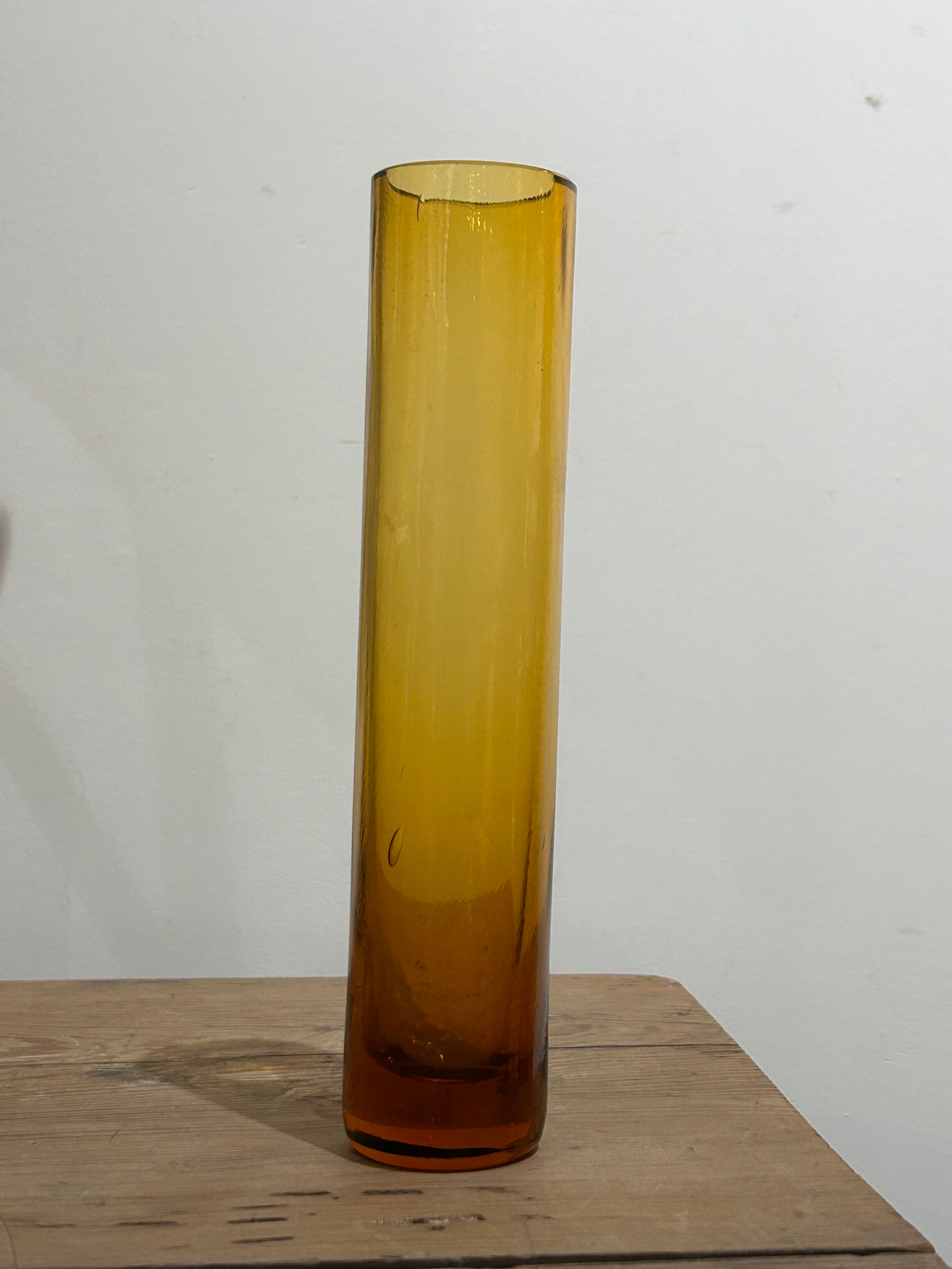 Vintage amber glass vase